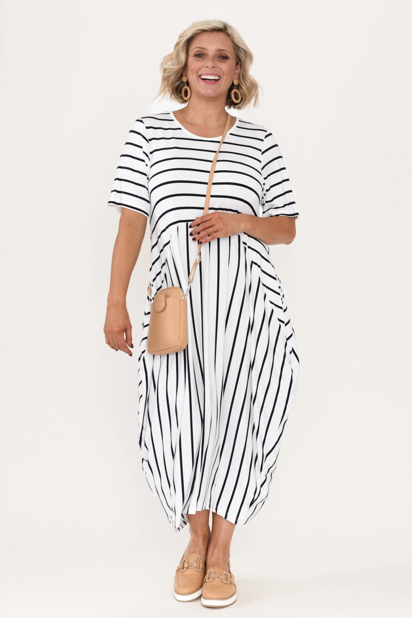 Samiya White Stripe Bamboo Dress - Image 8
