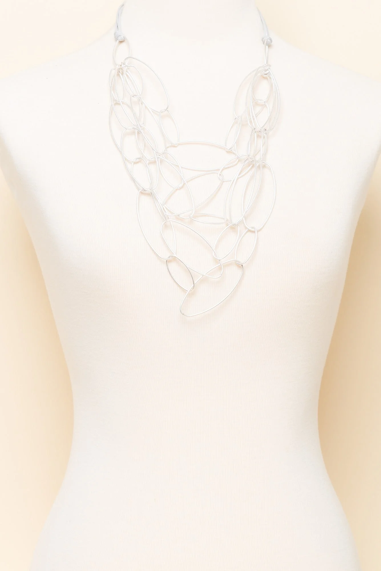 Sara Silver Linked Necklace - Image 2