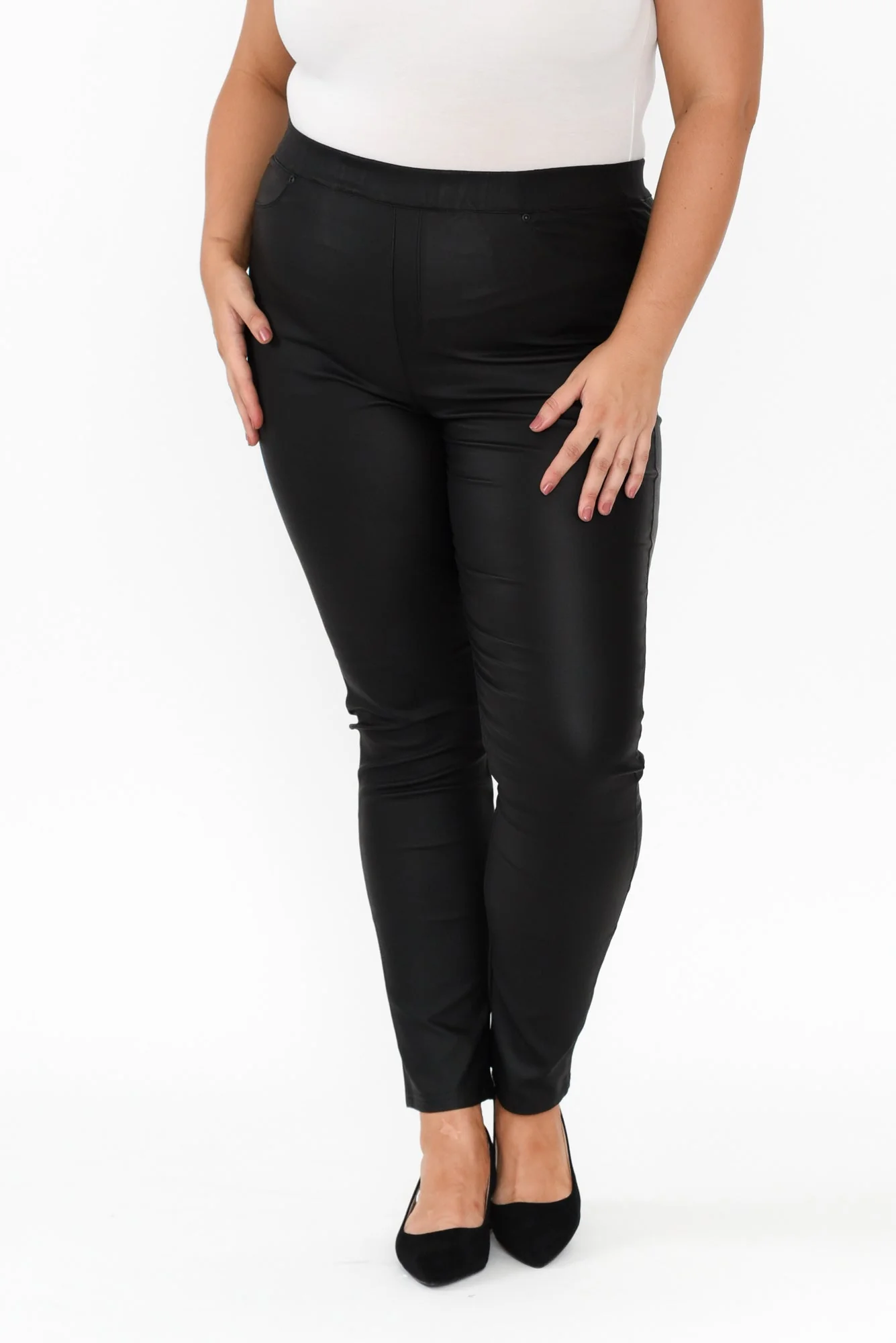 Sawyer Black Wet Look Pants - Image 10