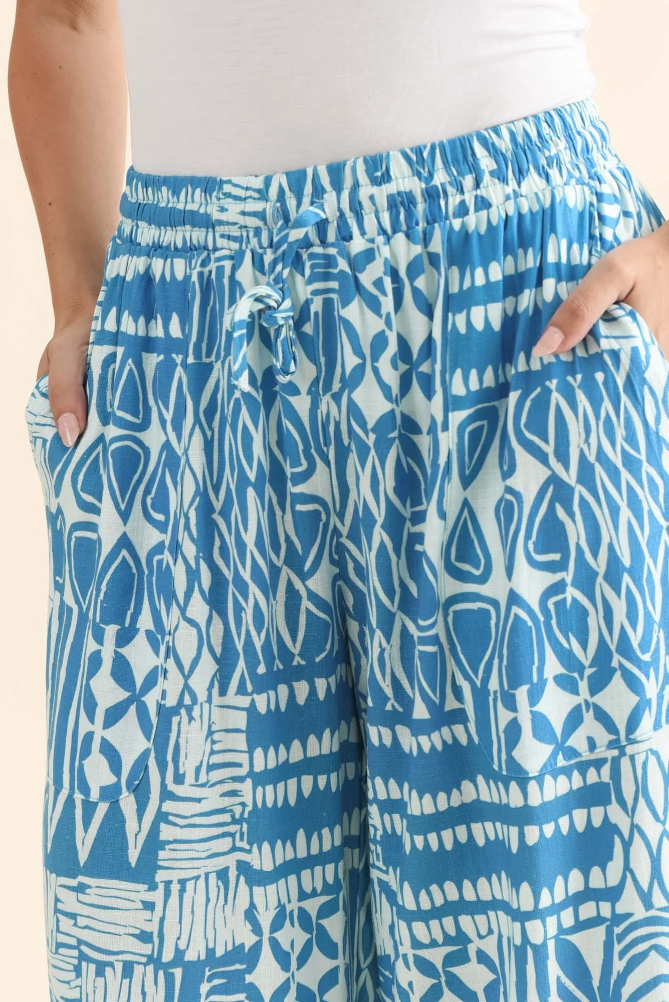 Scotty Blue Mosaic Linen Cotton Pants - Image 6
