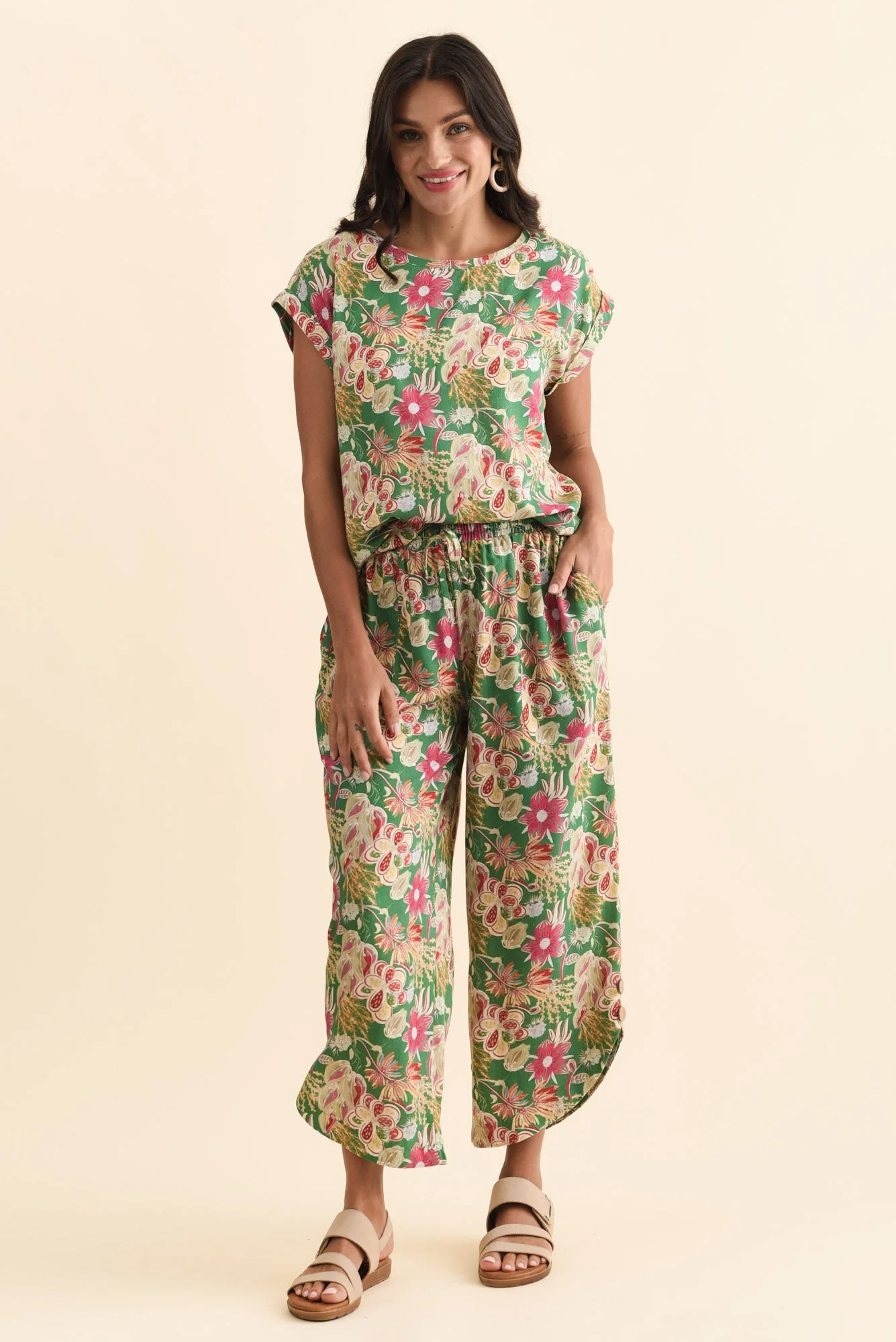 Scotty Green Garden Linen Cotton Pants - Image 3