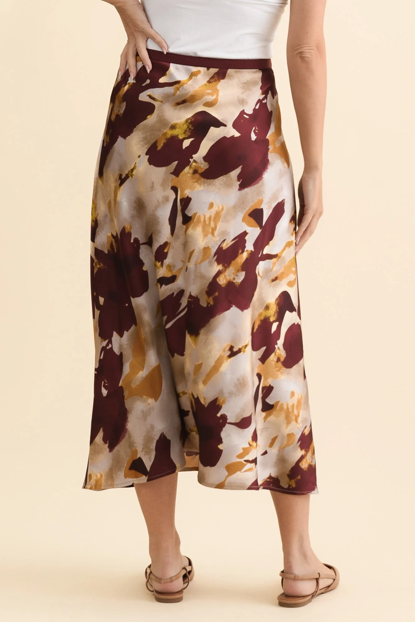 Scout Burgundy Abstract Maxi Skirt - Image 4