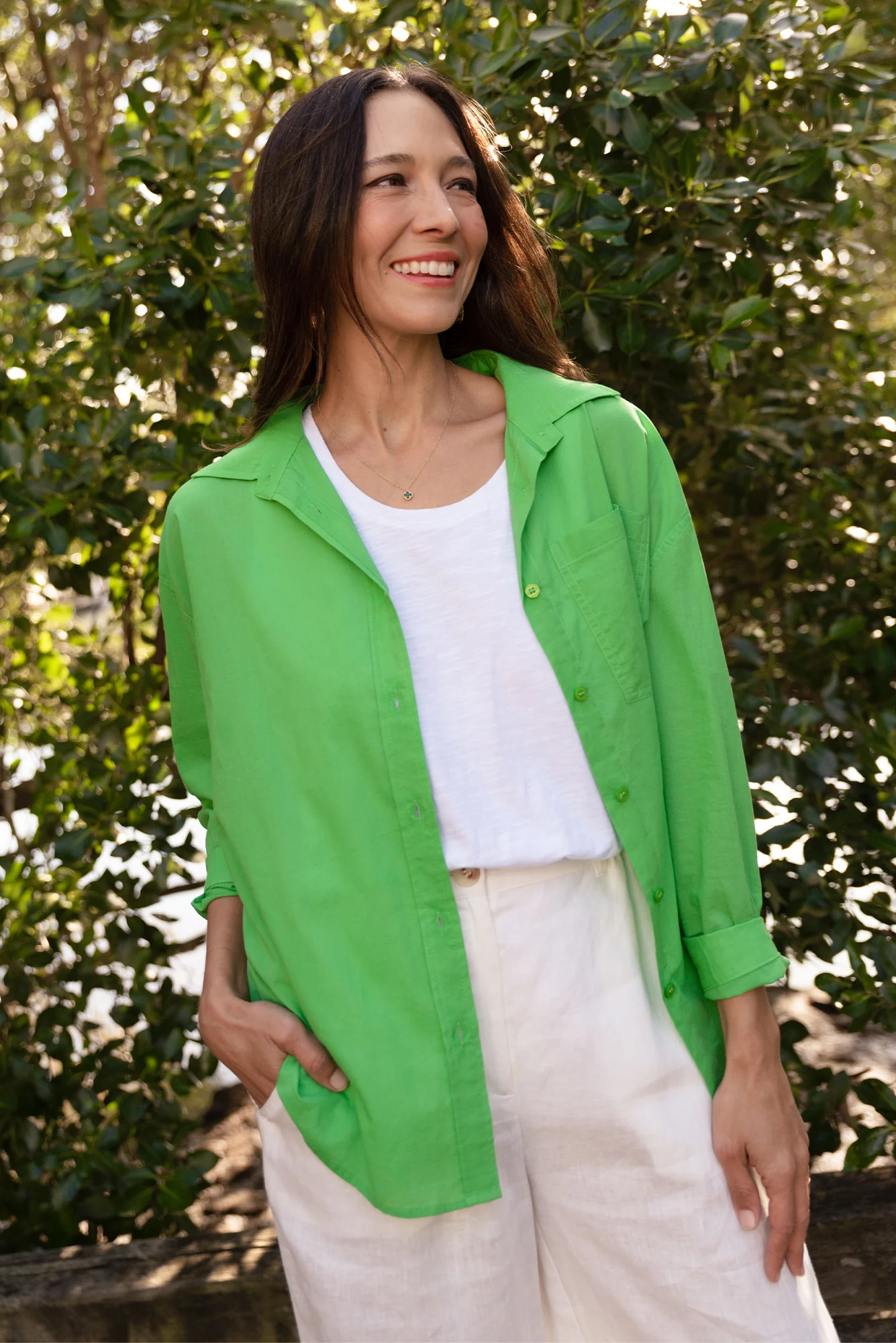 Seattle Green Cotton Shirt - Image 2