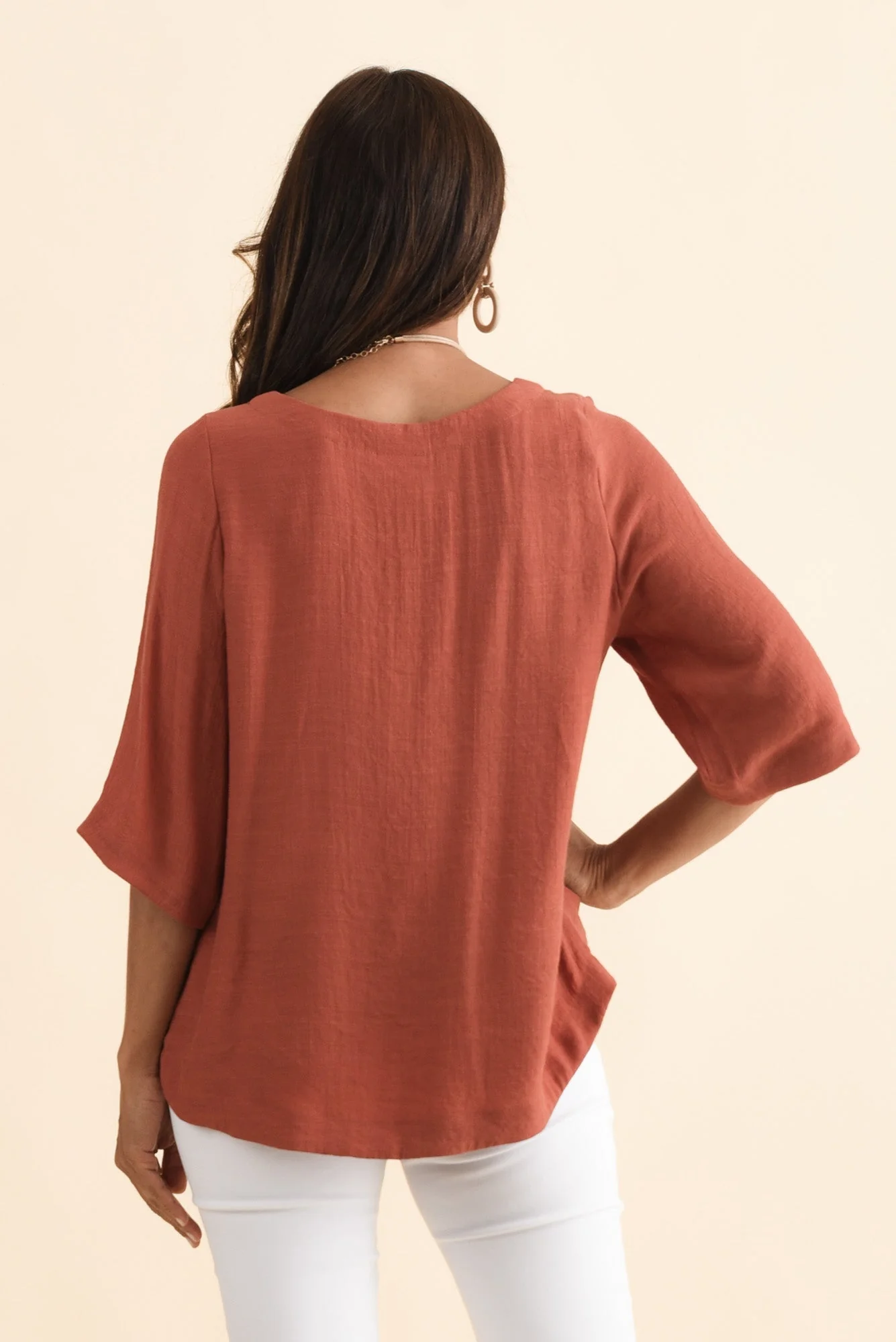 Selena Rust 3/4 Sleeve Top - Image 5