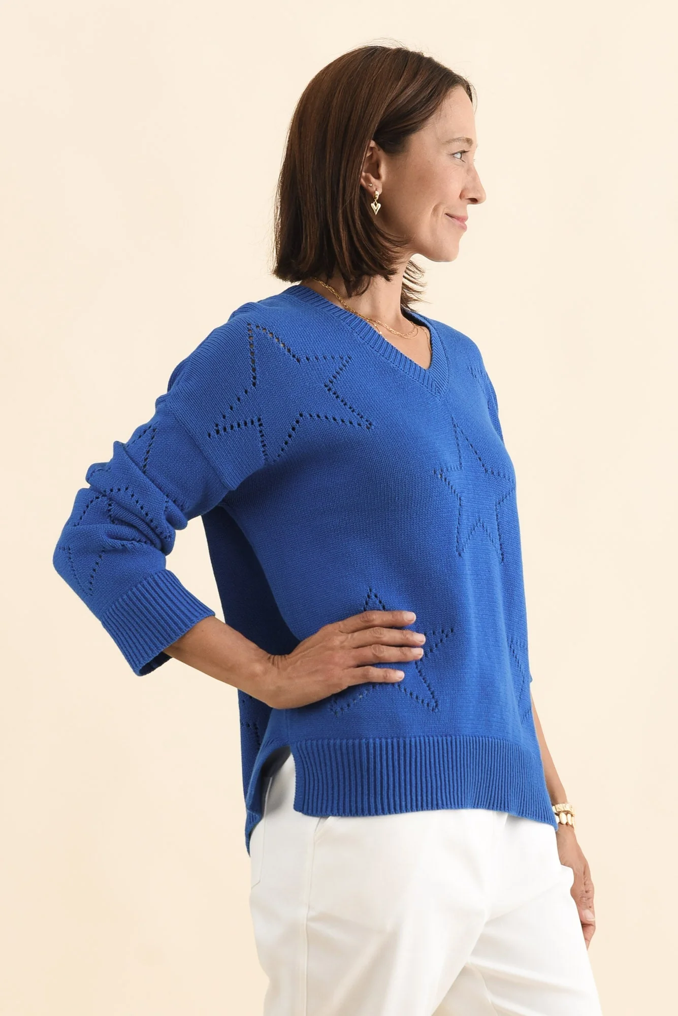 Selene Blue Star Cotton Jumper - Image 3