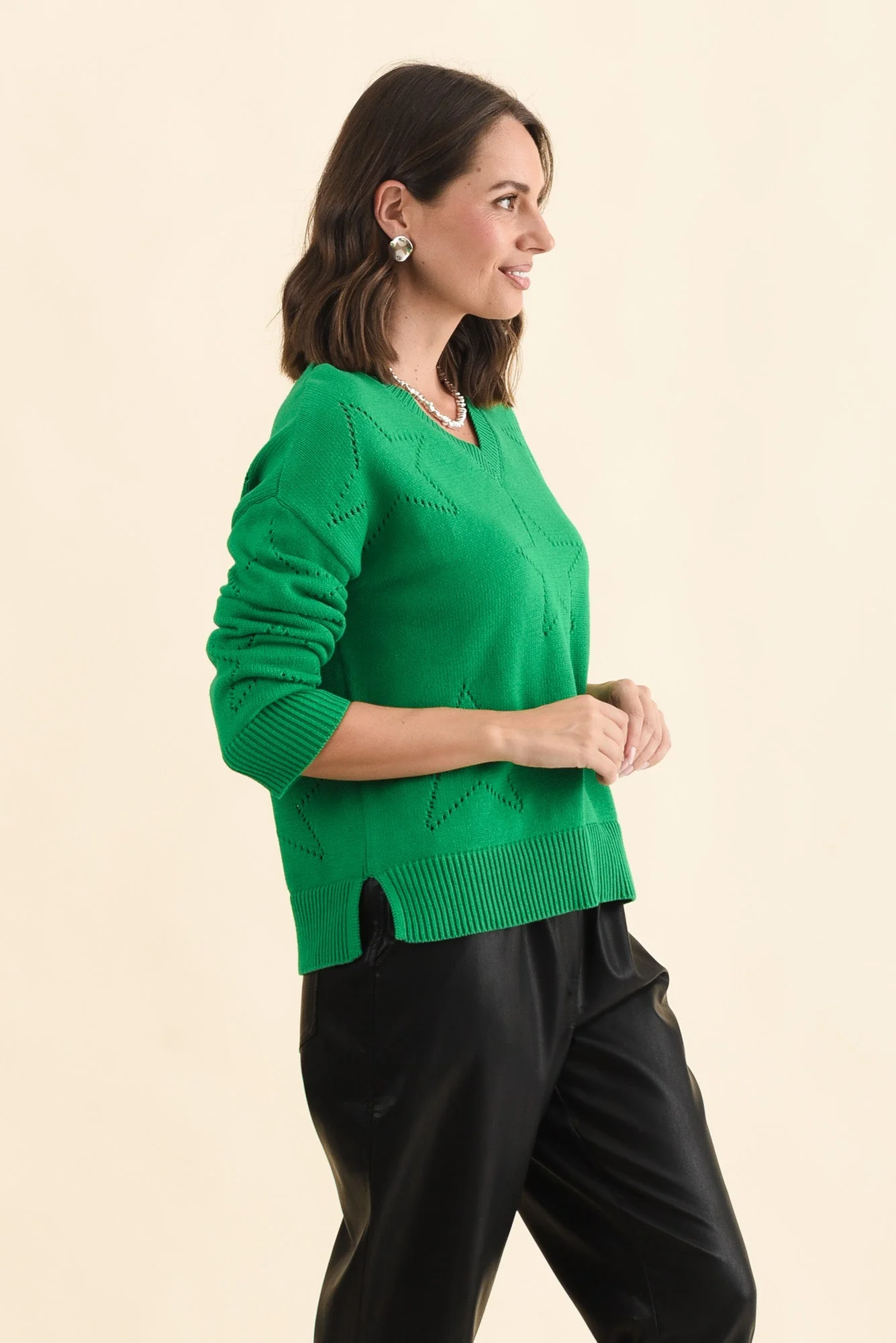 Selene Green Star Cotton Jumper - Image 4