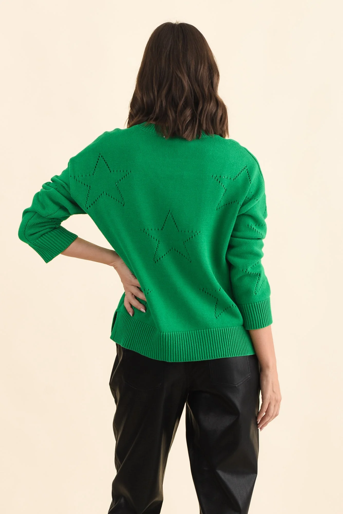 Selene Green Star Cotton Jumper - Image 5