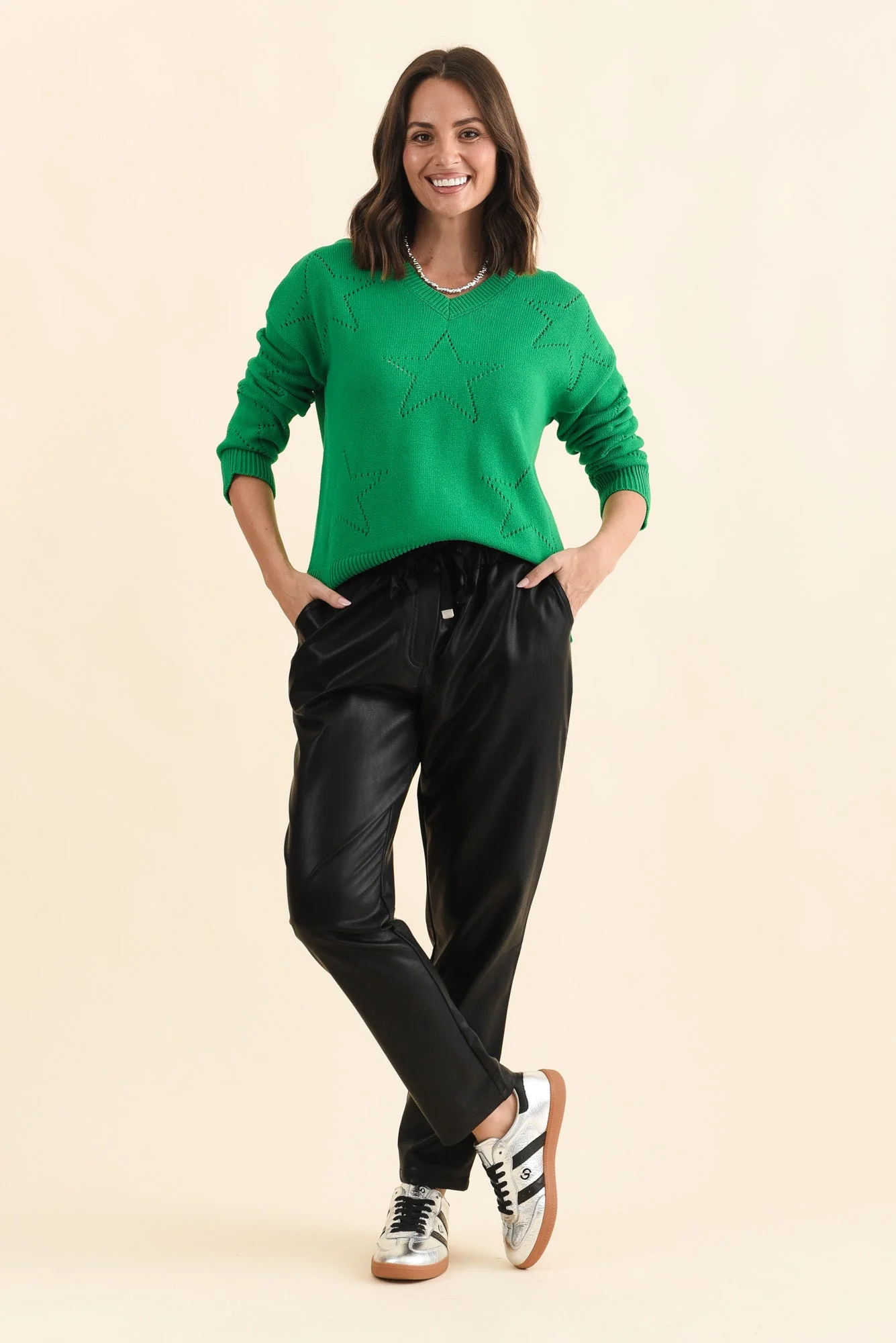 Selene Green Star Cotton Jumper - Image 7