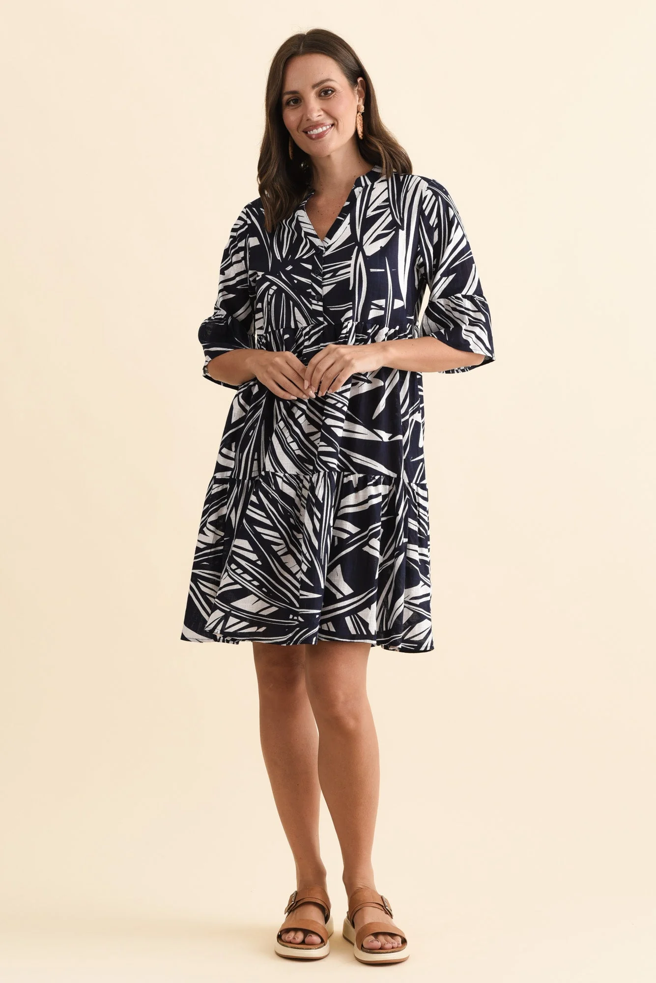 Senna Navy Burst Cotton Dress - Image 8