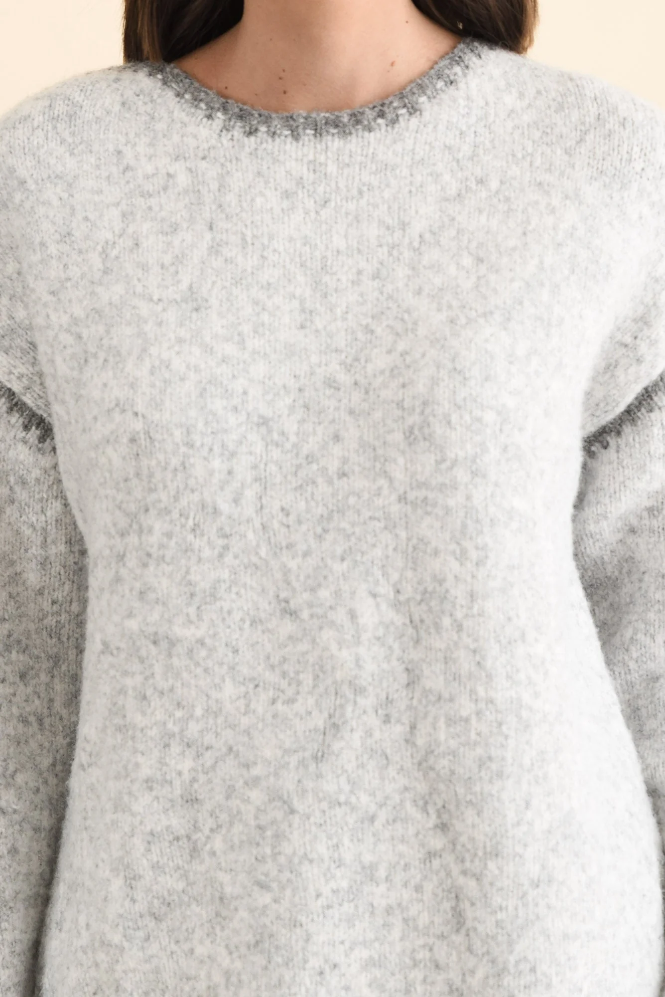 Simba Grey Contrast Knit Jumper - Image 5