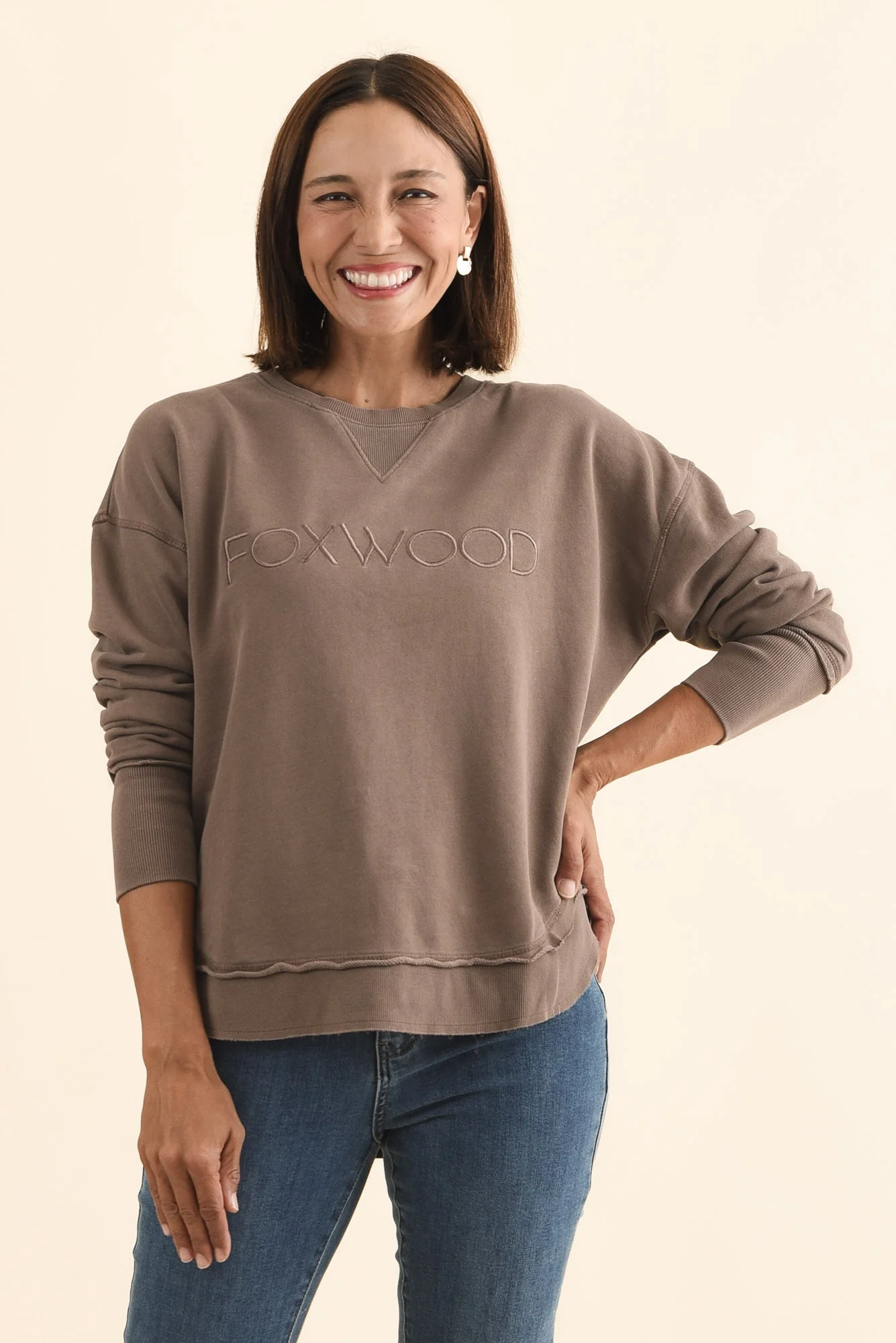 Simplified Brown Crewneck Sweatshirt