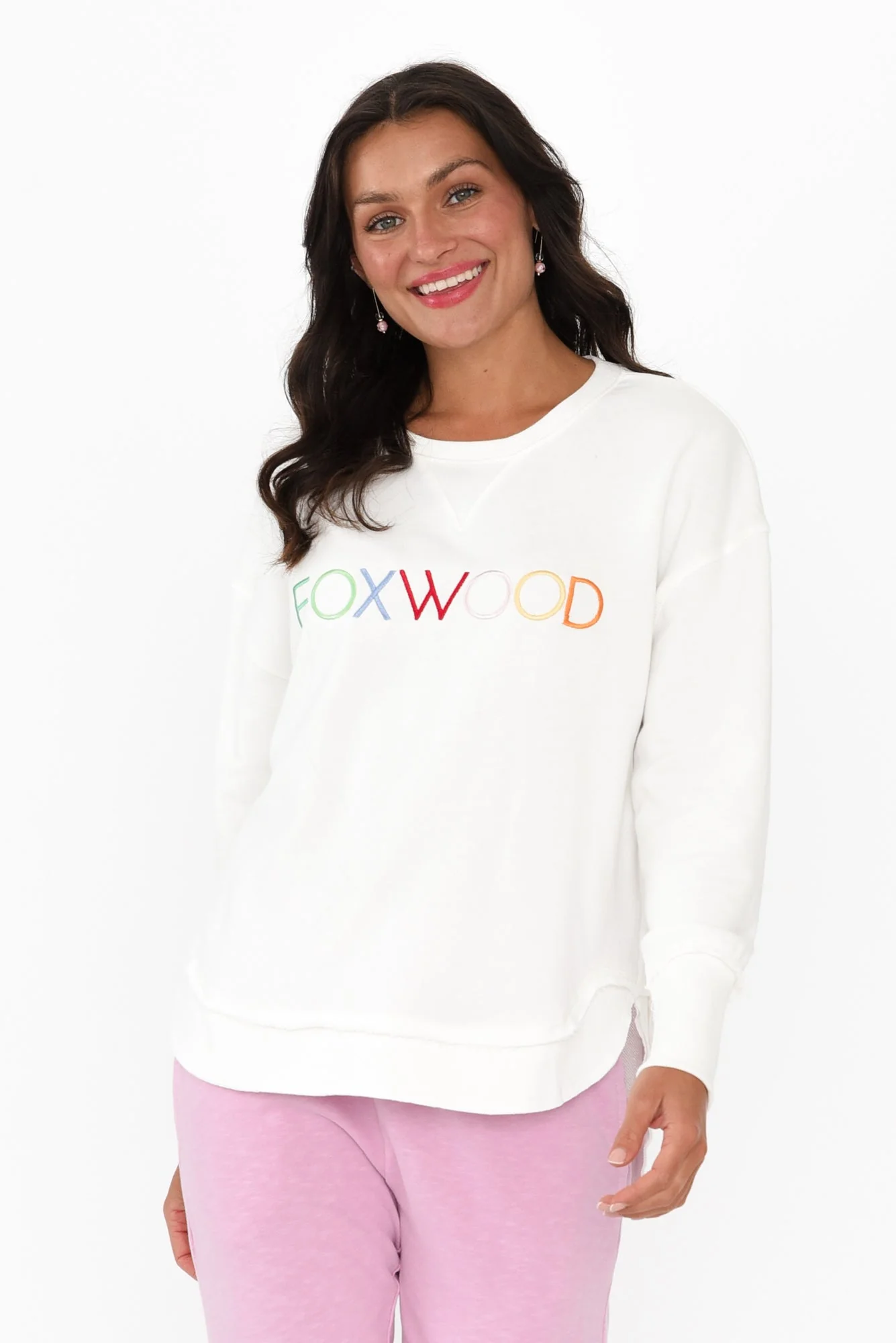 Simplified White Confetti Crewneck Sweatshirt - Image 2