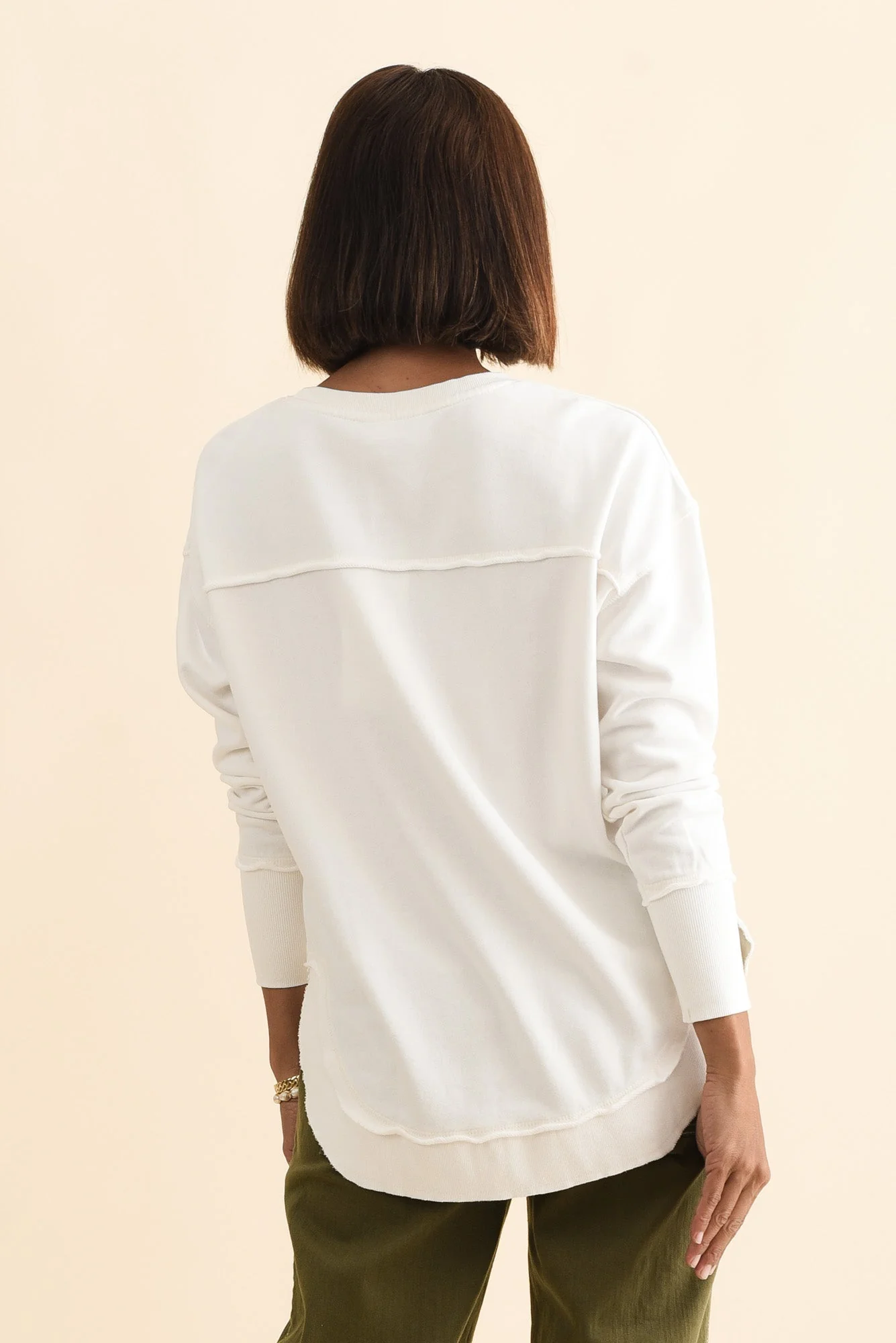Simplified White Crewneck Sweatshirt - Image 6