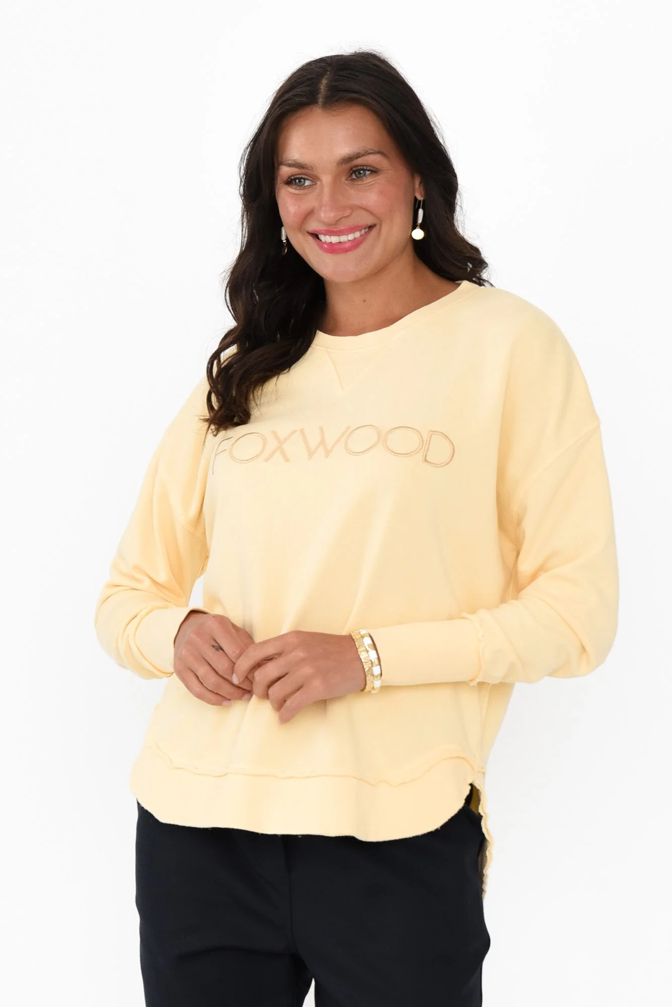 Simplified Yellow Crewneck Sweatshirt