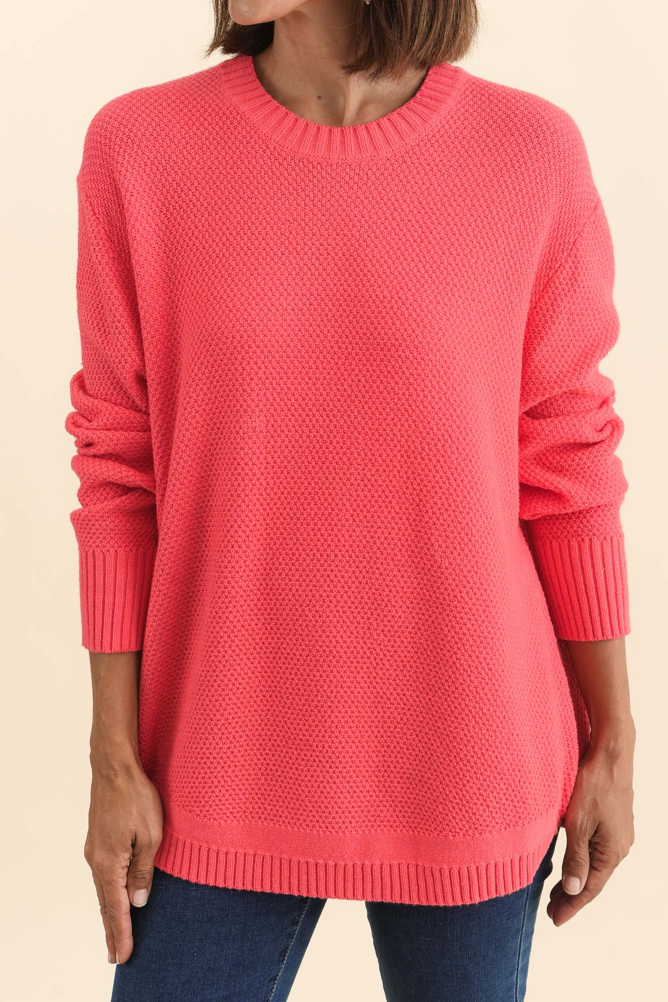 Skylar Coral Cotton Blend Knit Jumper - Image 5