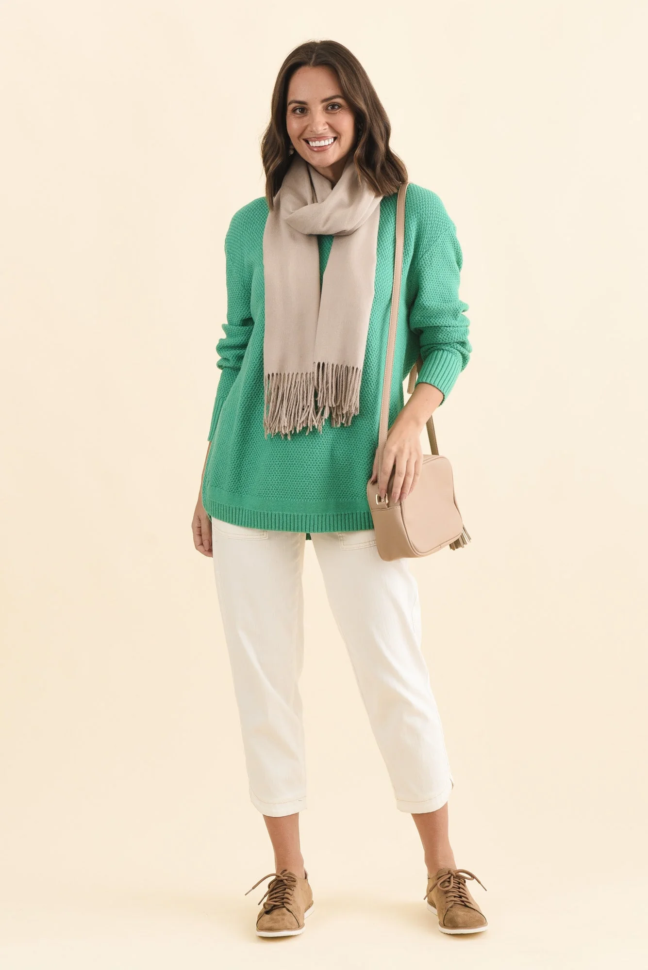 Skylar Green Cotton Blend Knit Jumper - Image 2