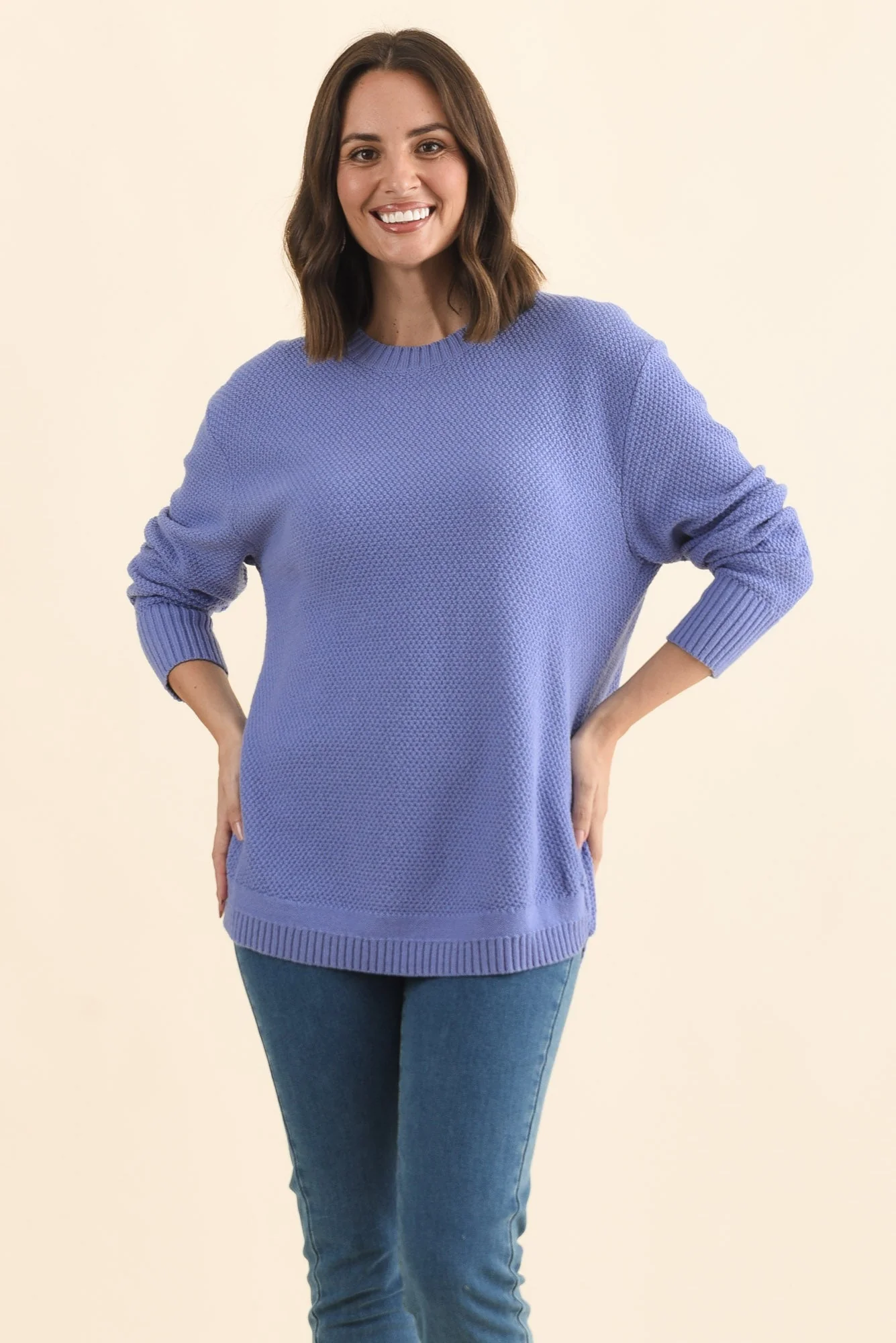 Skylar Lilac Cotton Blend Knit Jumper - Image 2