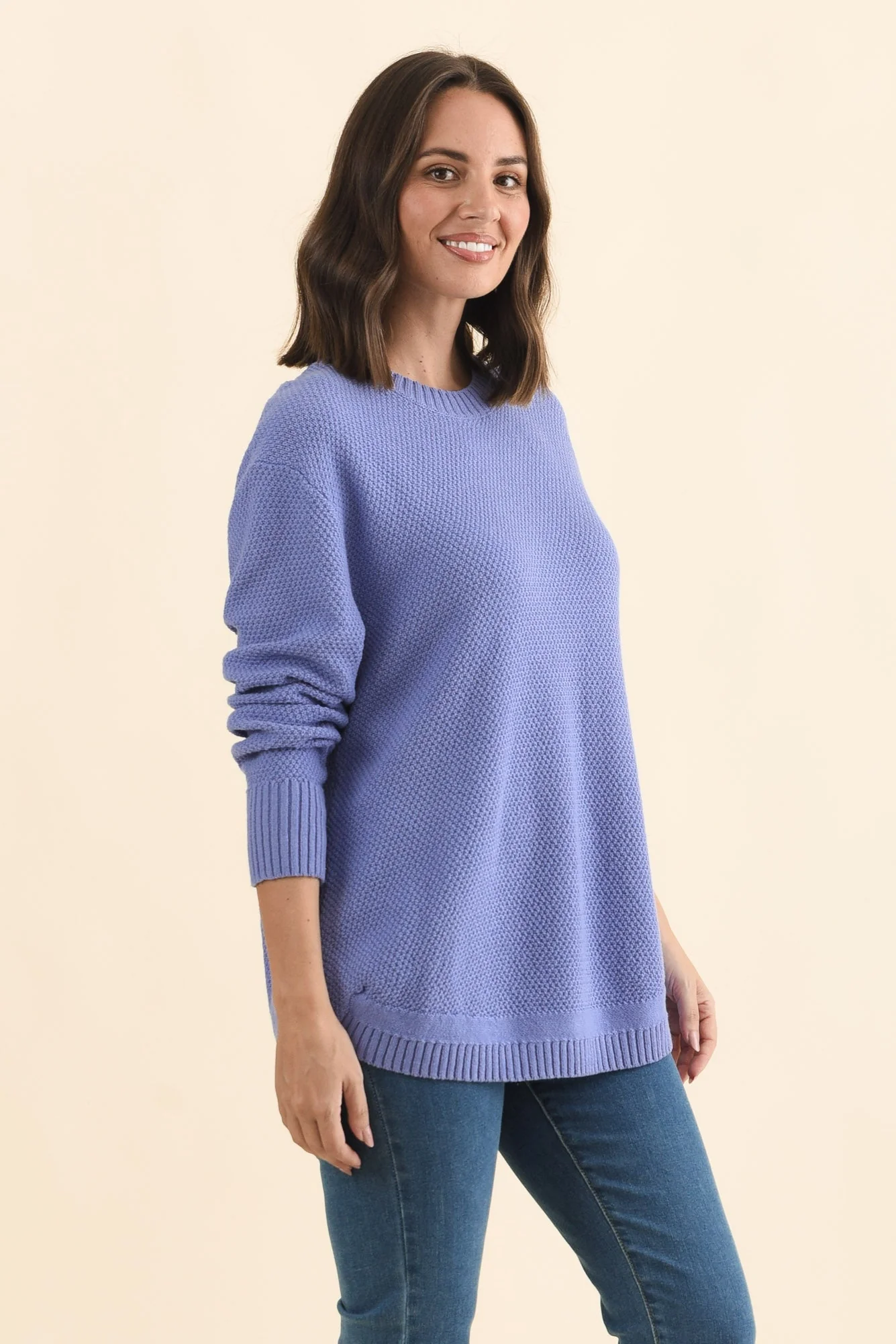 Skylar Lilac Cotton Blend Knit Jumper - Image 4