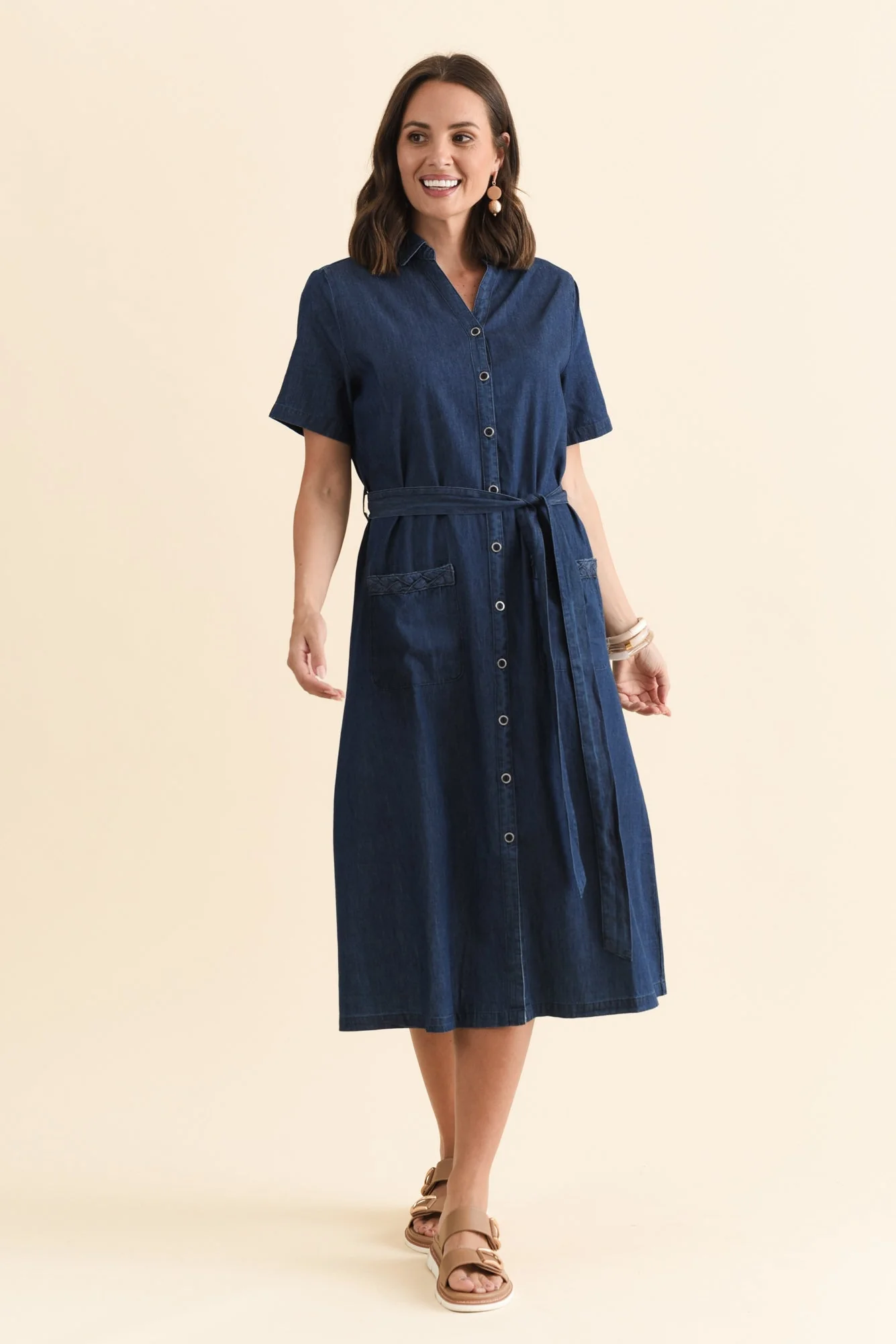 Sofie Soft Blue Denim Shirt Dress - Image 3
