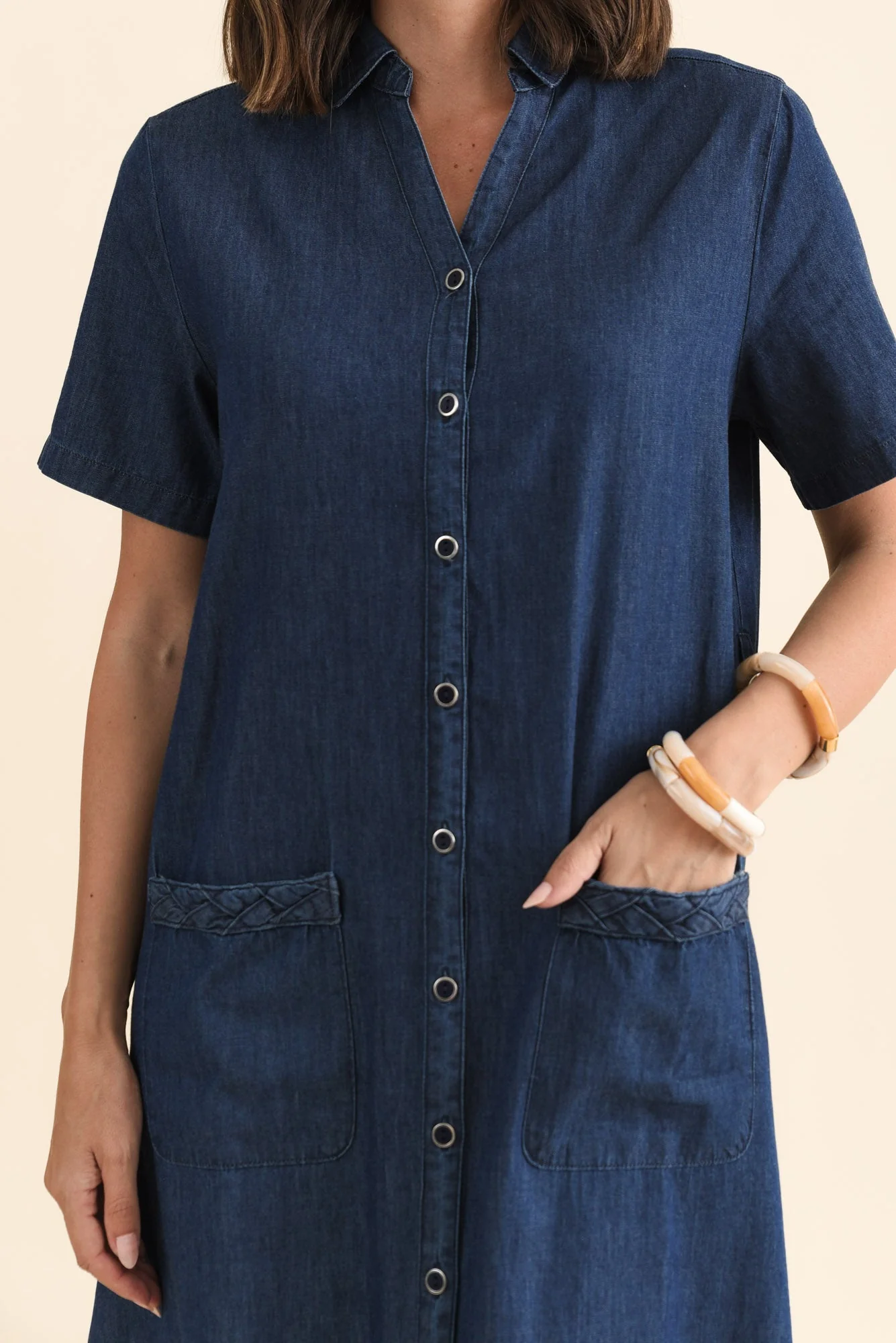 Sofie Soft Blue Denim Shirt Dress - Image 6