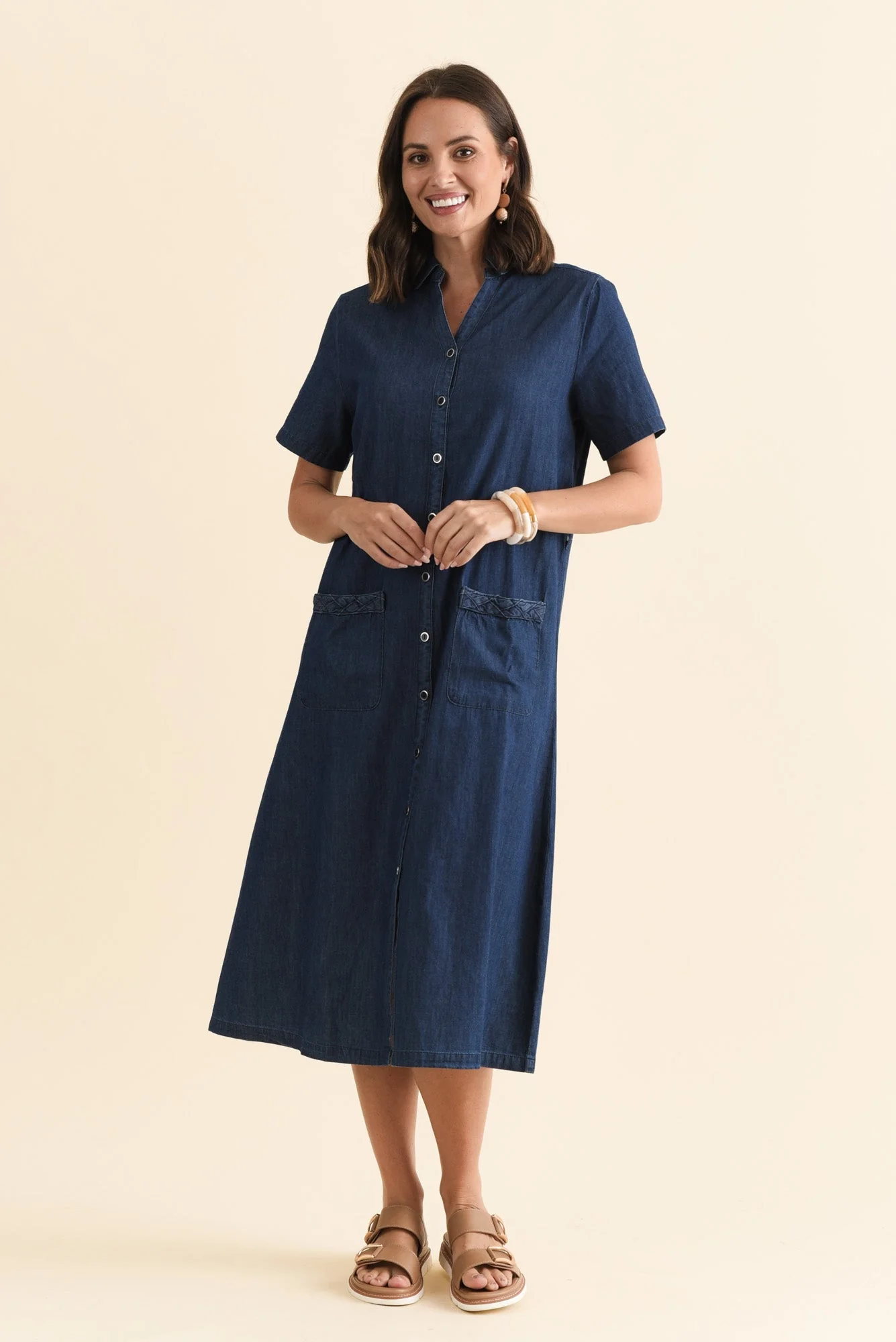 Sofie Soft Blue Denim Shirt Dress - Image 7