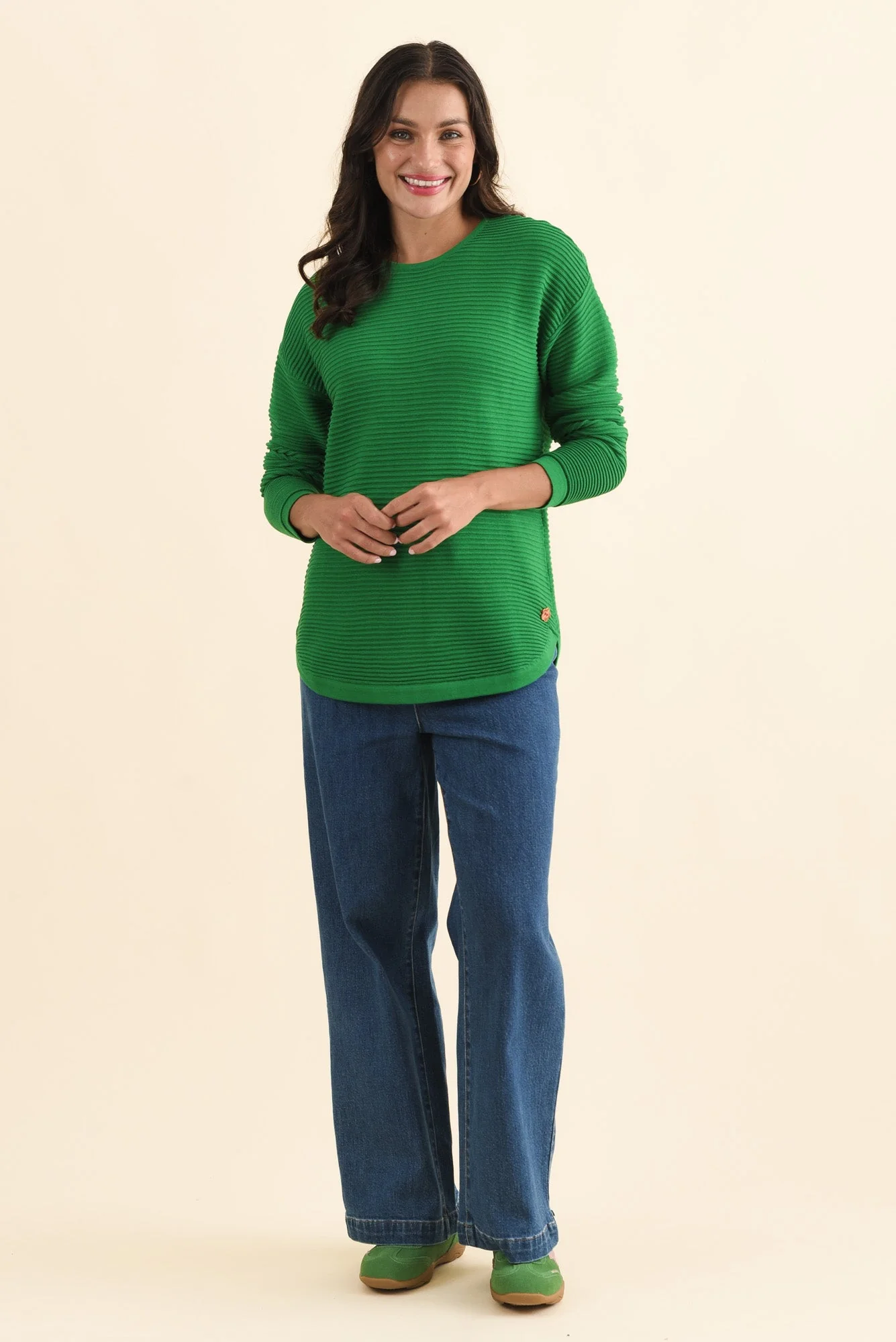 Somer Forest Green Organic Cotton Knit Jumper - Image 2