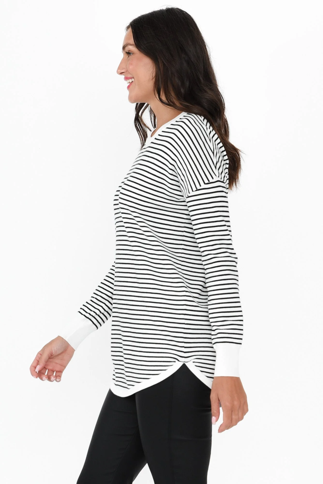 Sophie Black Stripe Knit Jumper - Image 3