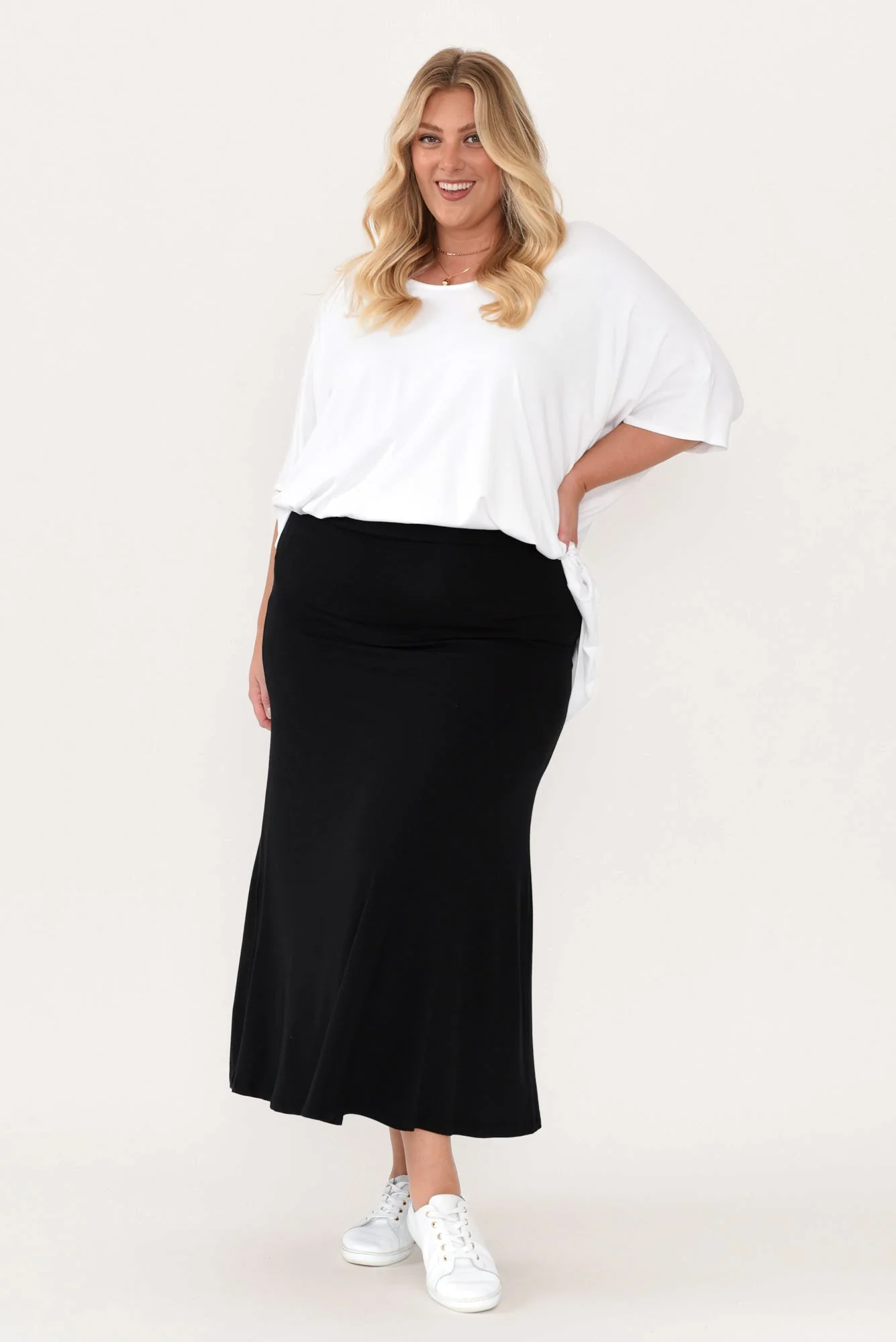 Sorronda White Bamboo Batwing Top - Image 13