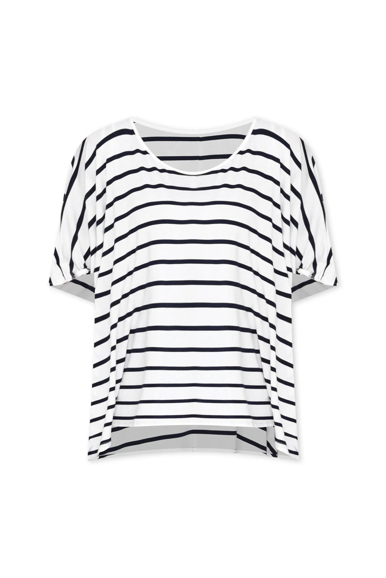 Sorronda White Stripe Bamboo Batwing Top - Image 3
