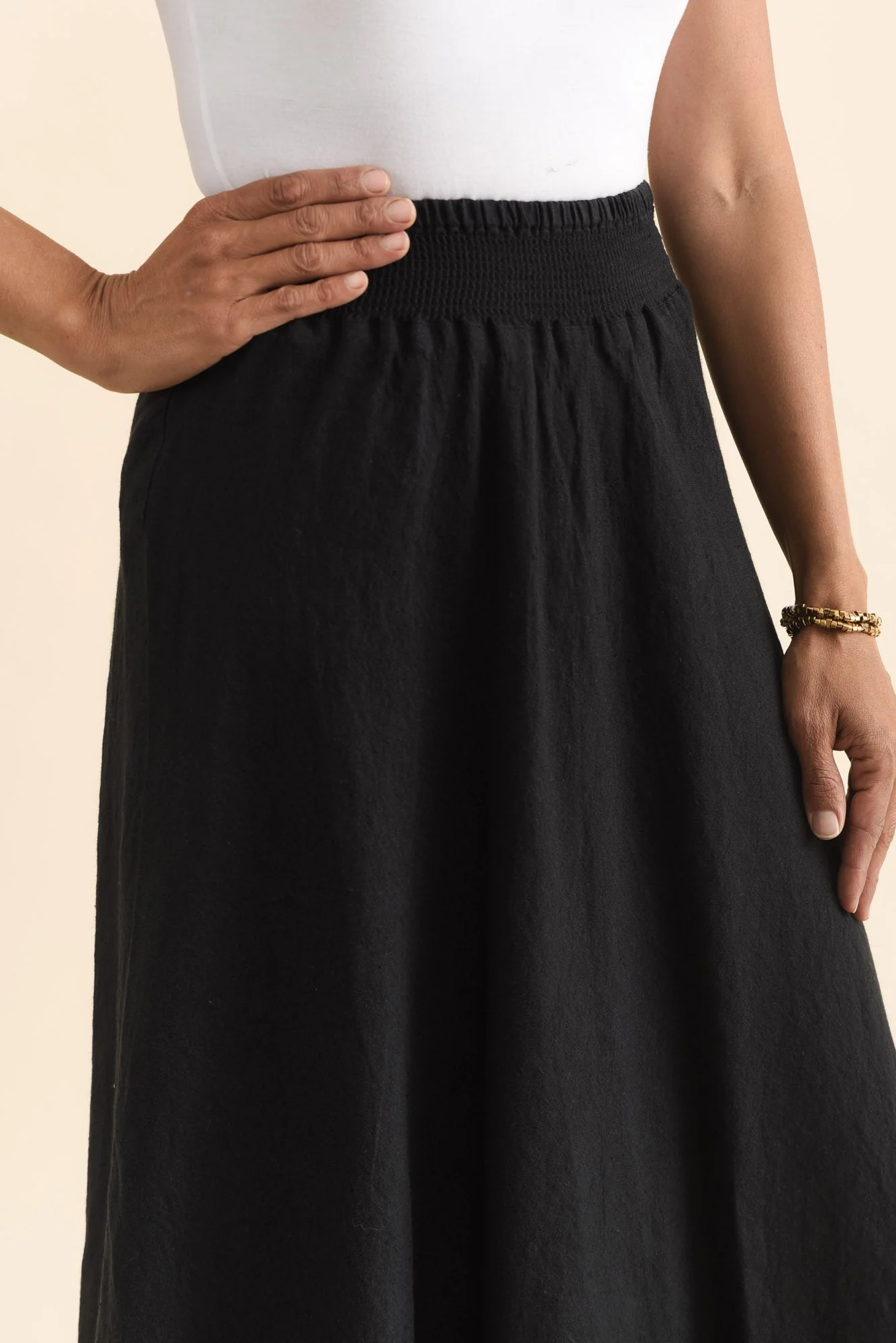 Sottana Black Linen Maxi Skirt - Image 5