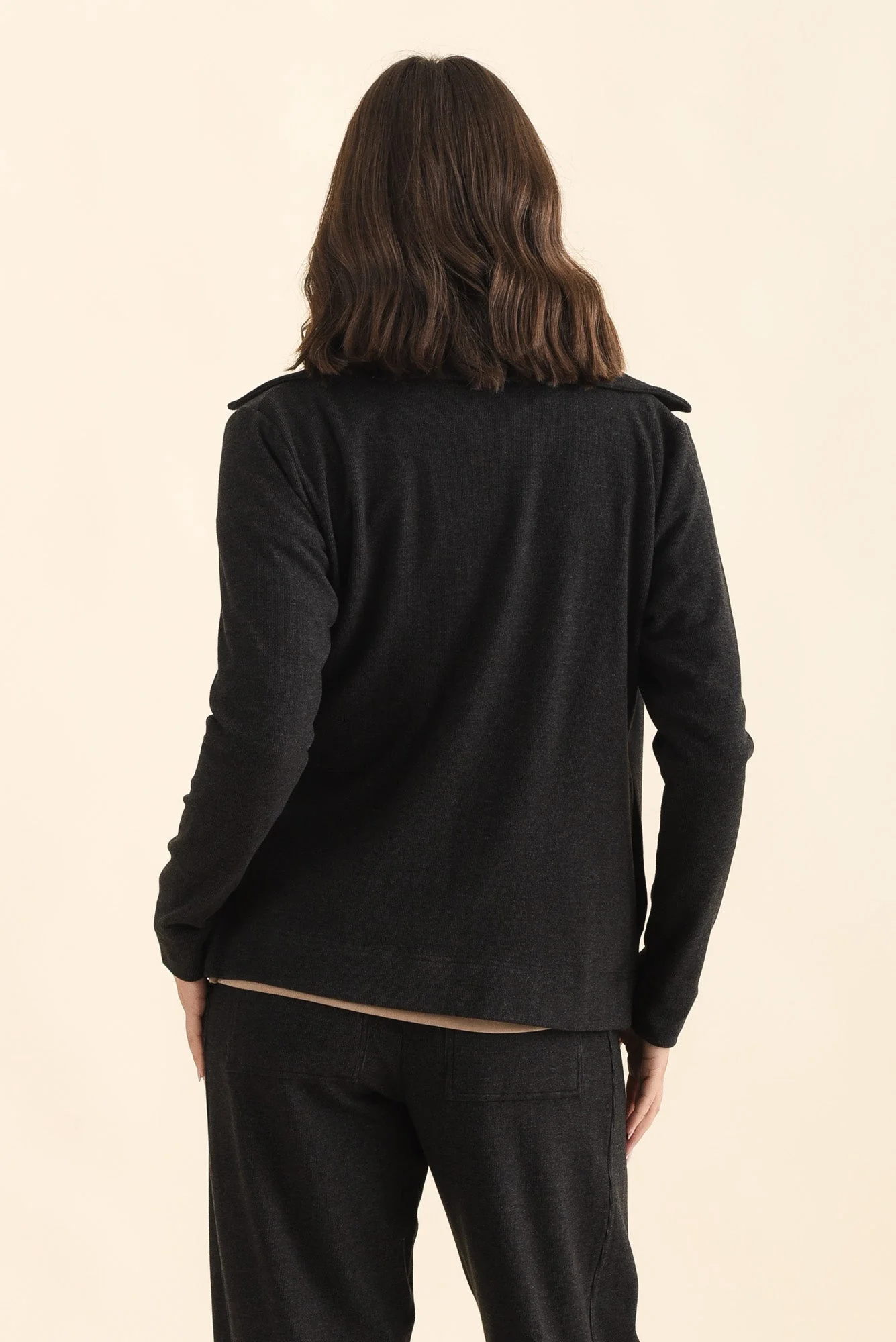 Souffle-Touch Charcoal Zip Jacket - Image 4
