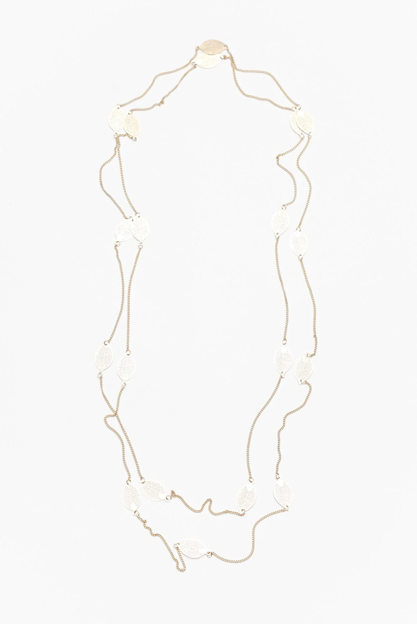 Stem Gold Leaf Fine Chain Necklace