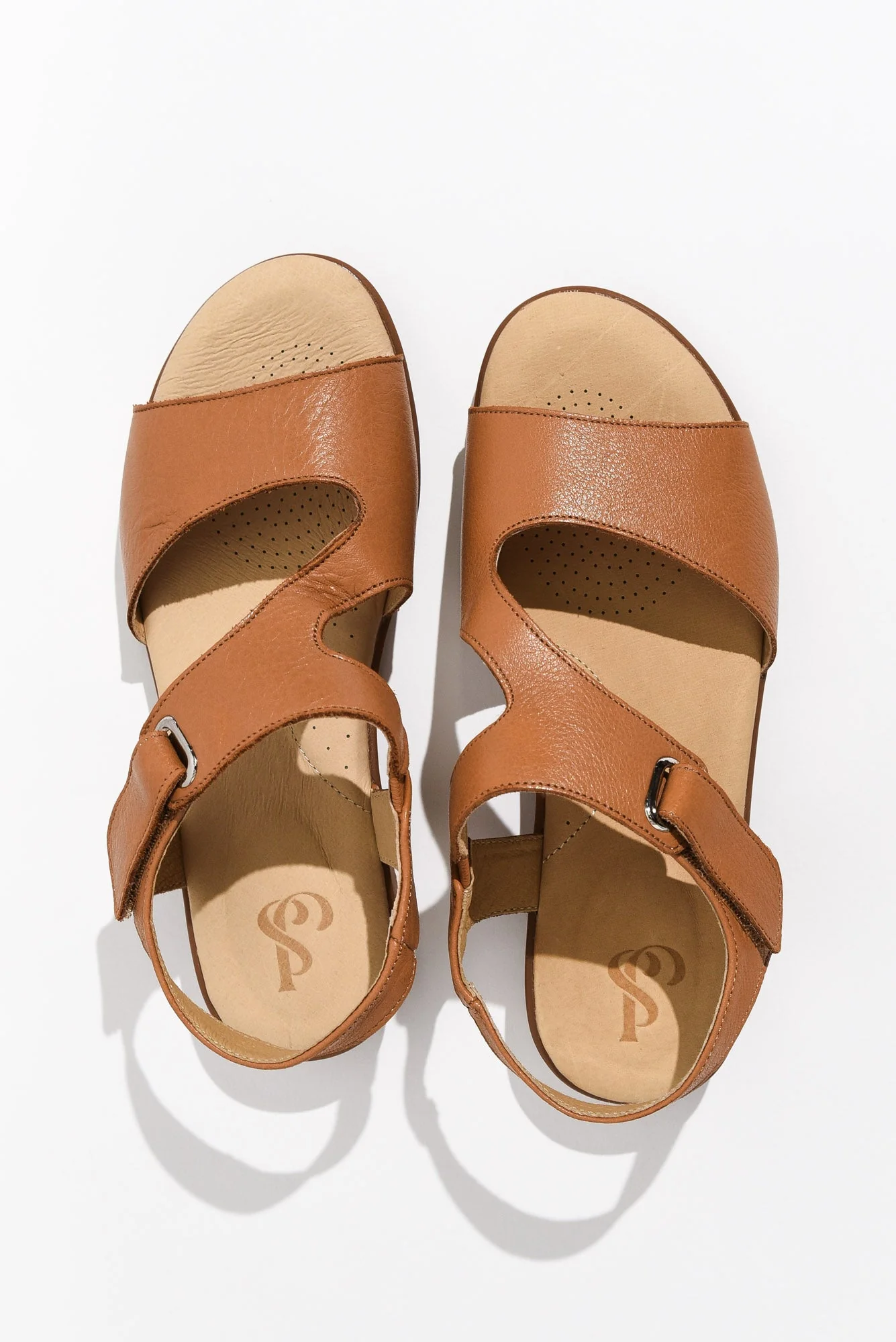 Stie Tan Leather Velcro Sandal - Image 4