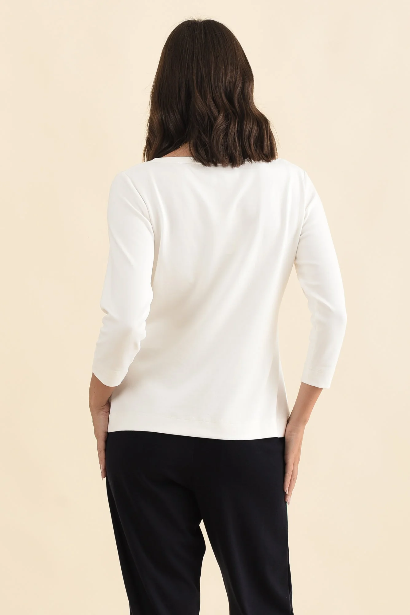 SuedeLuxe White 3/4 Sleeve Top - Image 4