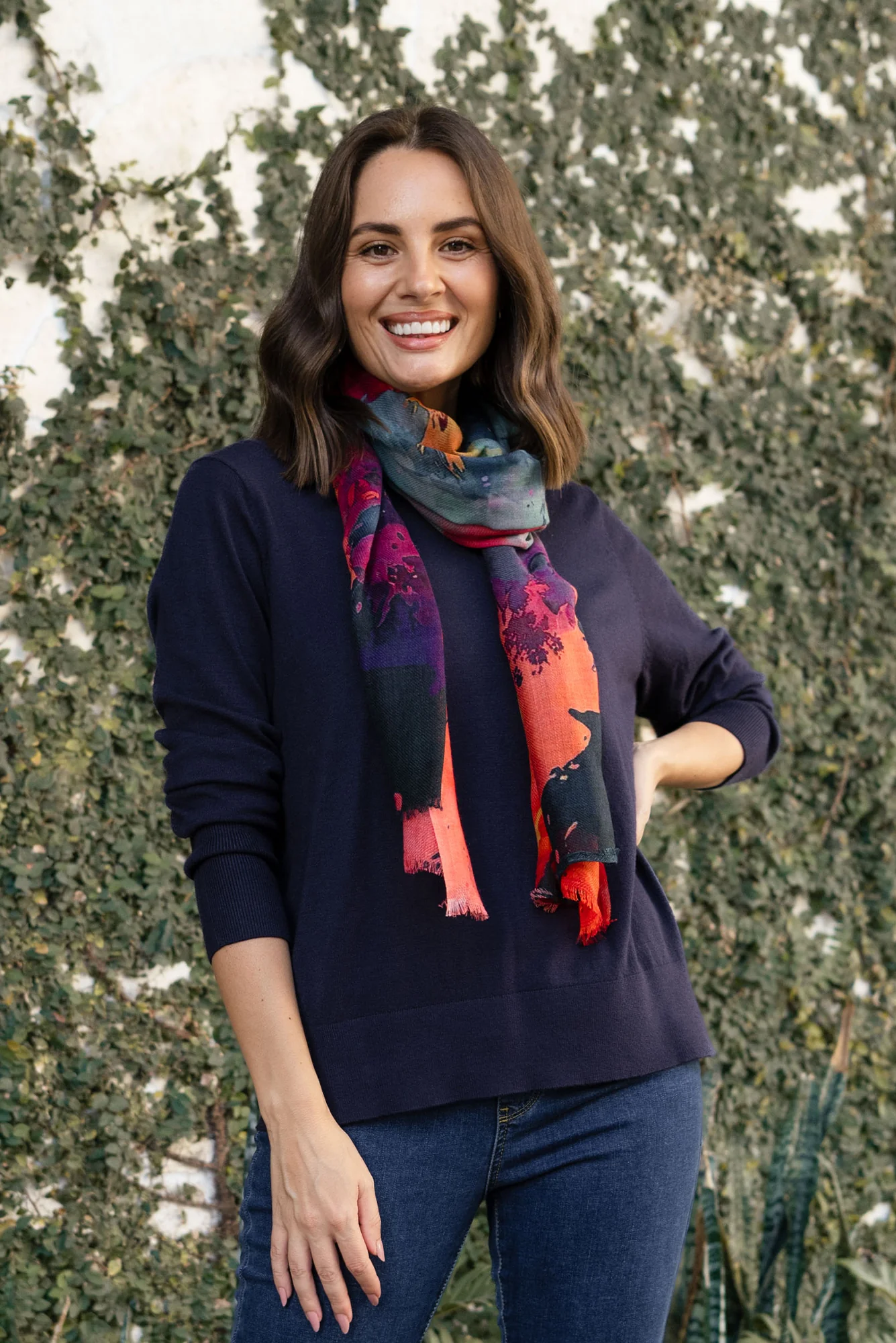 Sunny Navy Long Sleeve Knit Top