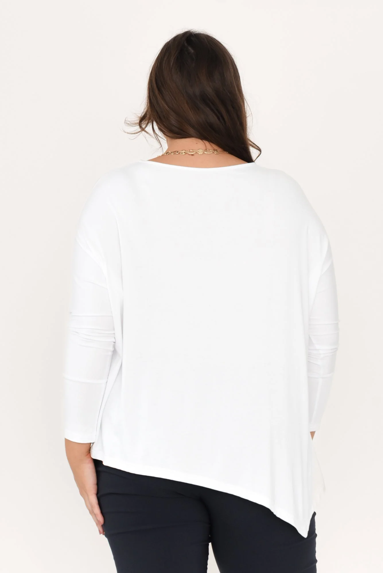 Susie White Asymmetrical Bamboo Top - Image 12