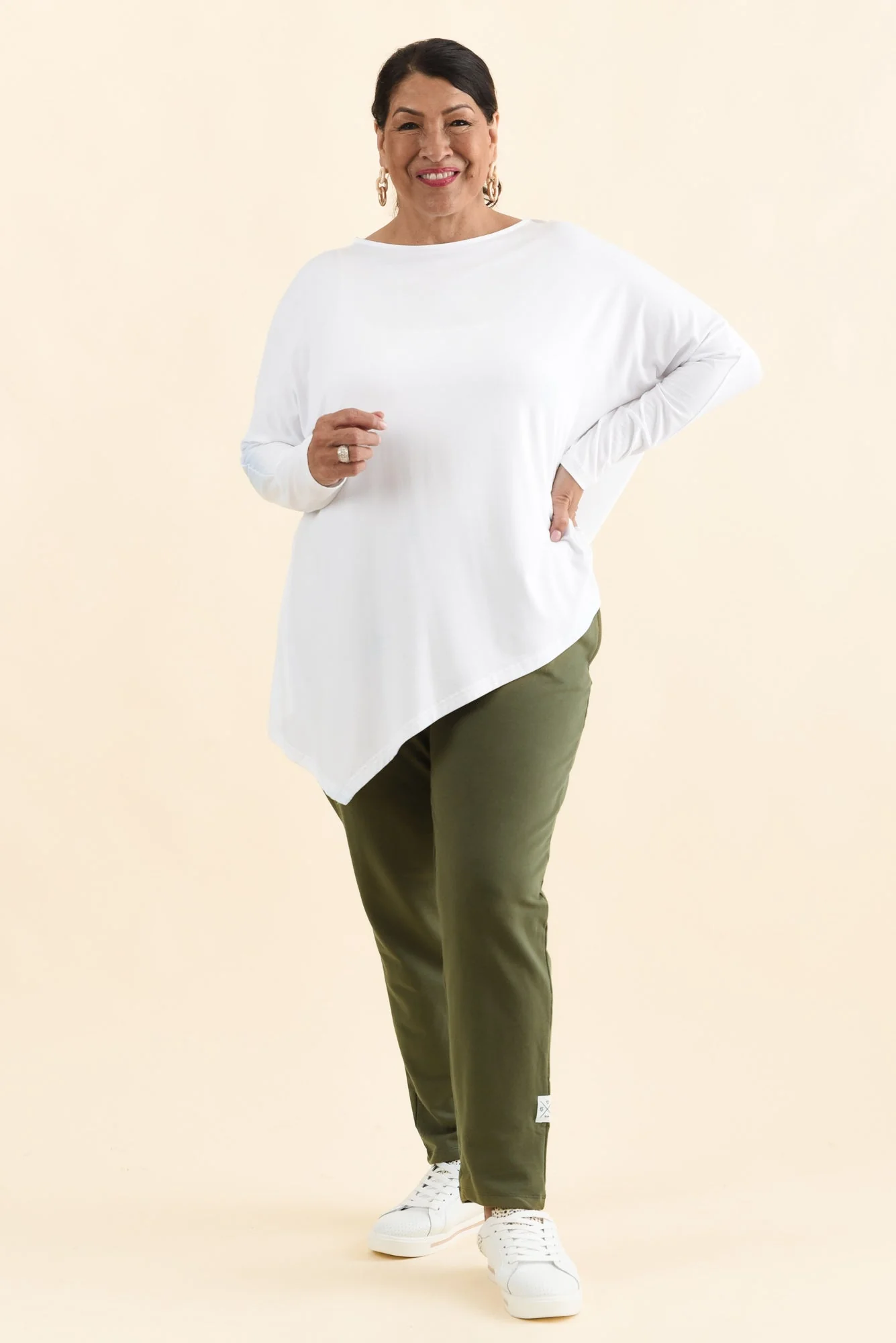 Susie White Asymmetrical Bamboo Top - Image 6