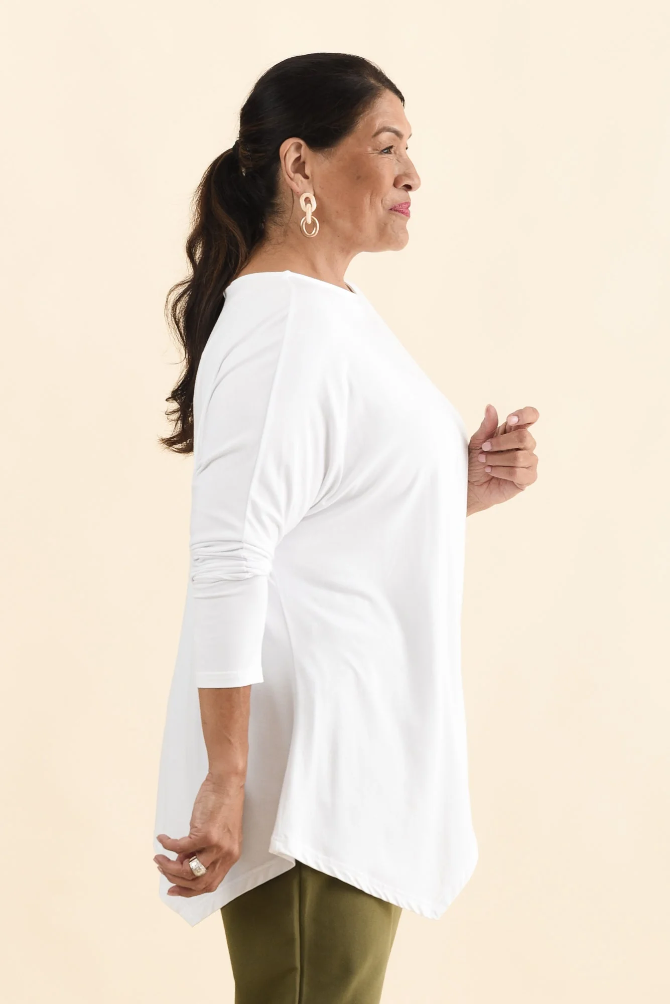 Susie White Asymmetrical Bamboo Top - Image 7