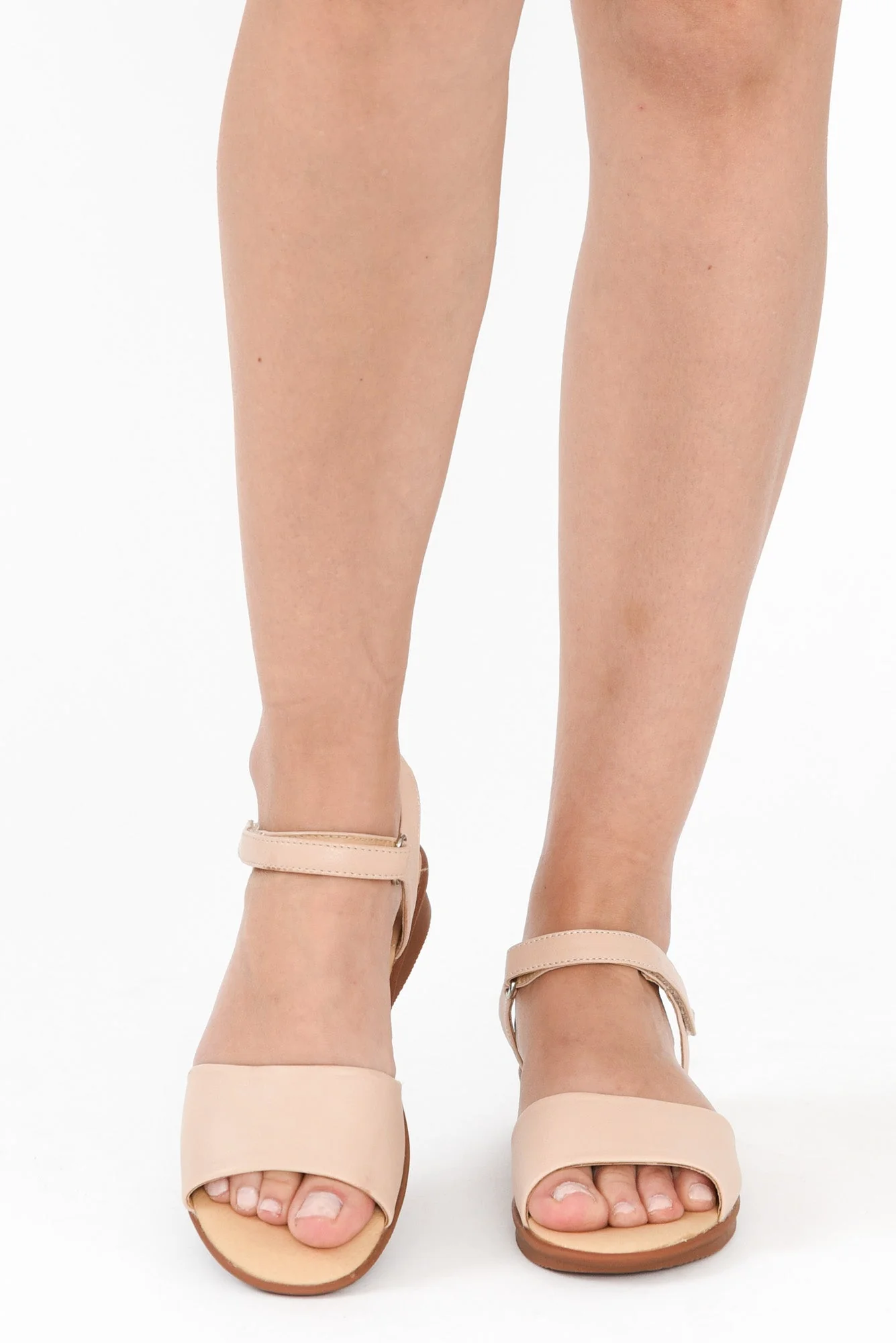 Swan Cream Leather Velcro Sandal - Image 4