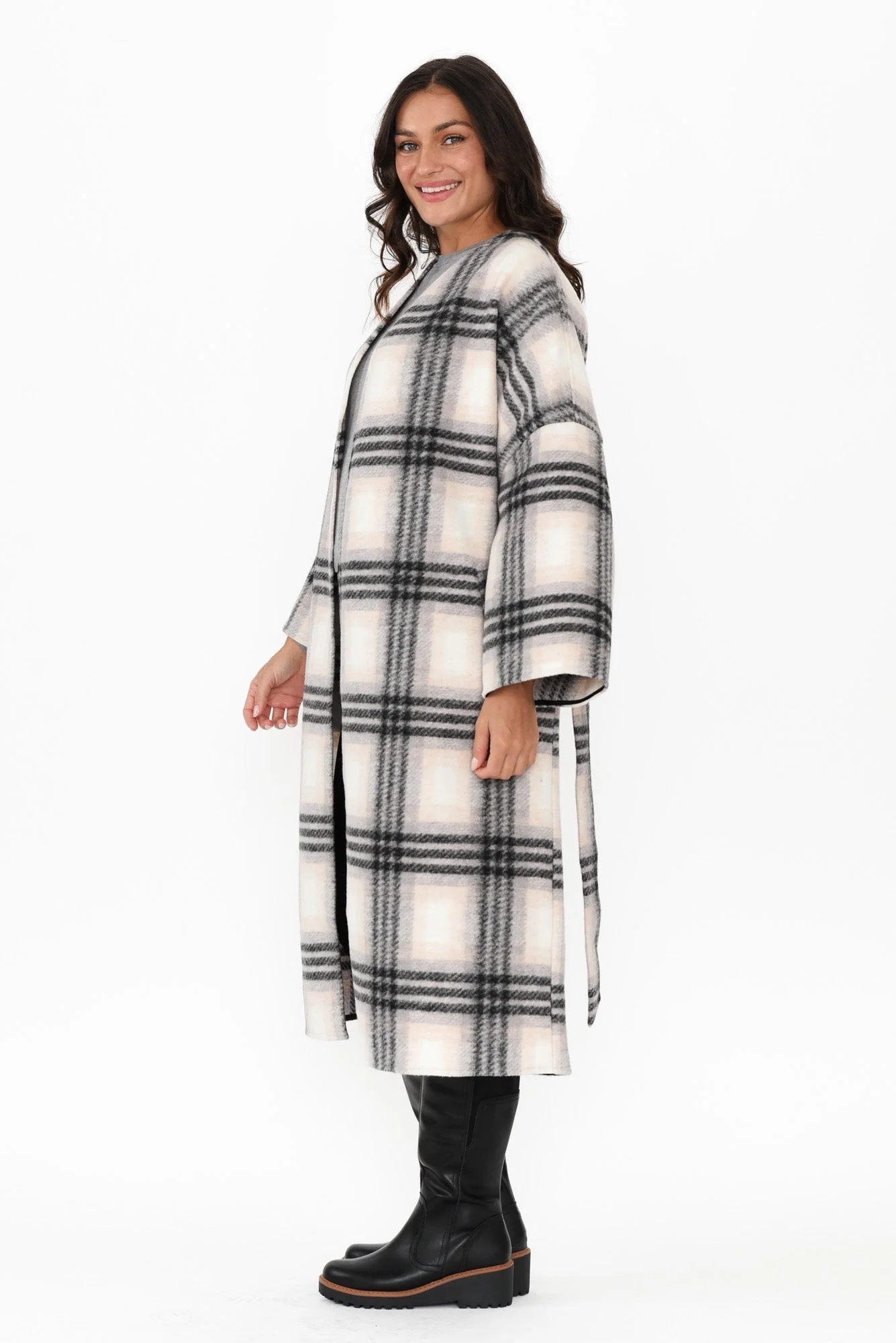 Sway Black Check Tie Coat - Image 4