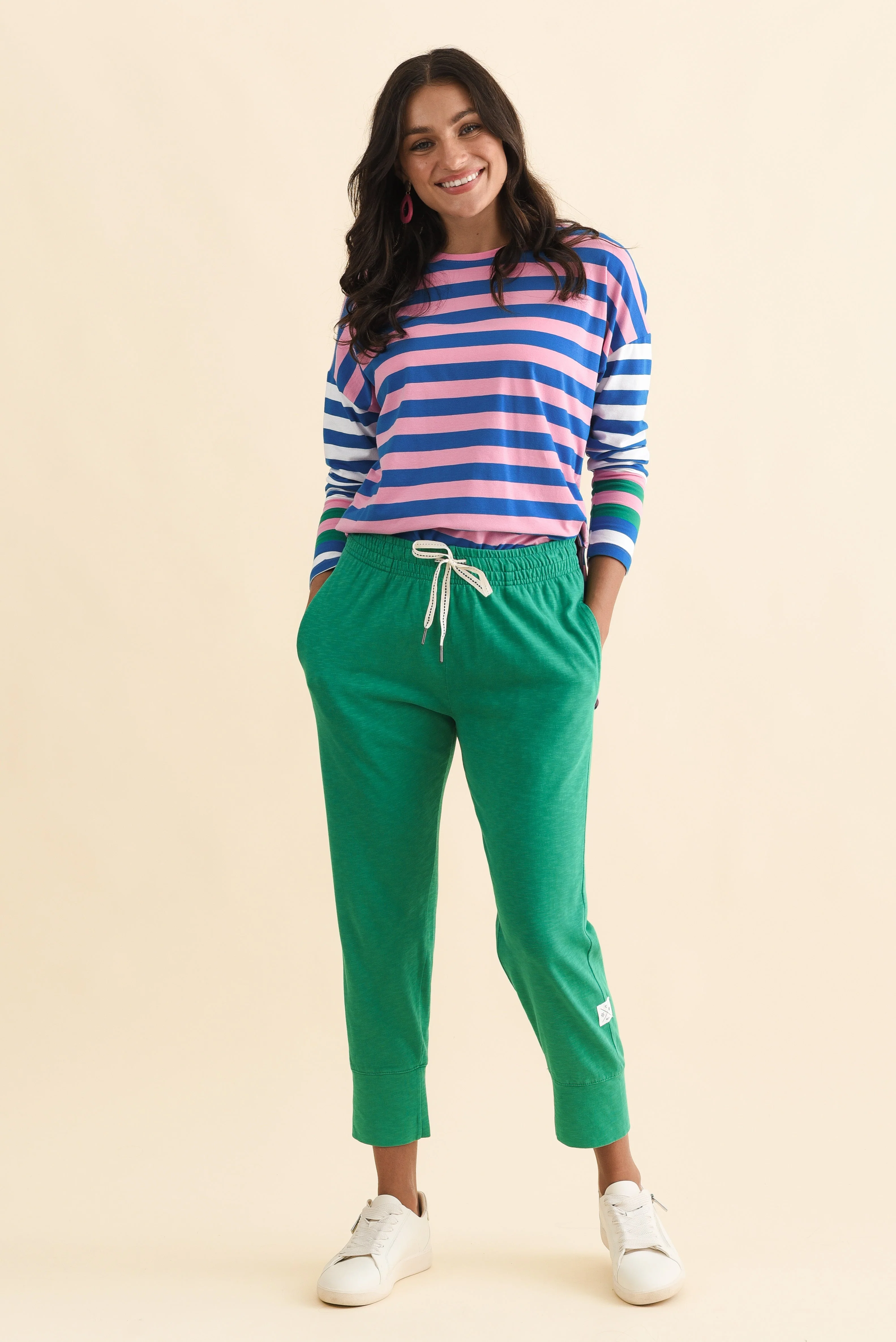 Taffy Blue Stripe Cotton Long Sleeve Tee - Image 7