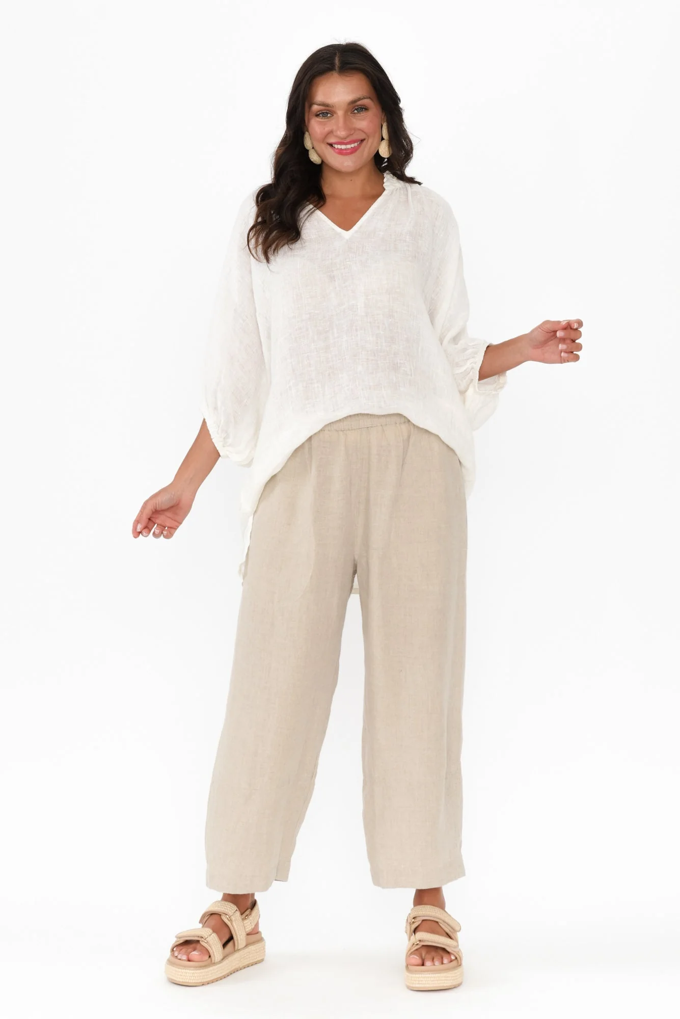 Tami Natural Linen Pocket Pants - Image 2