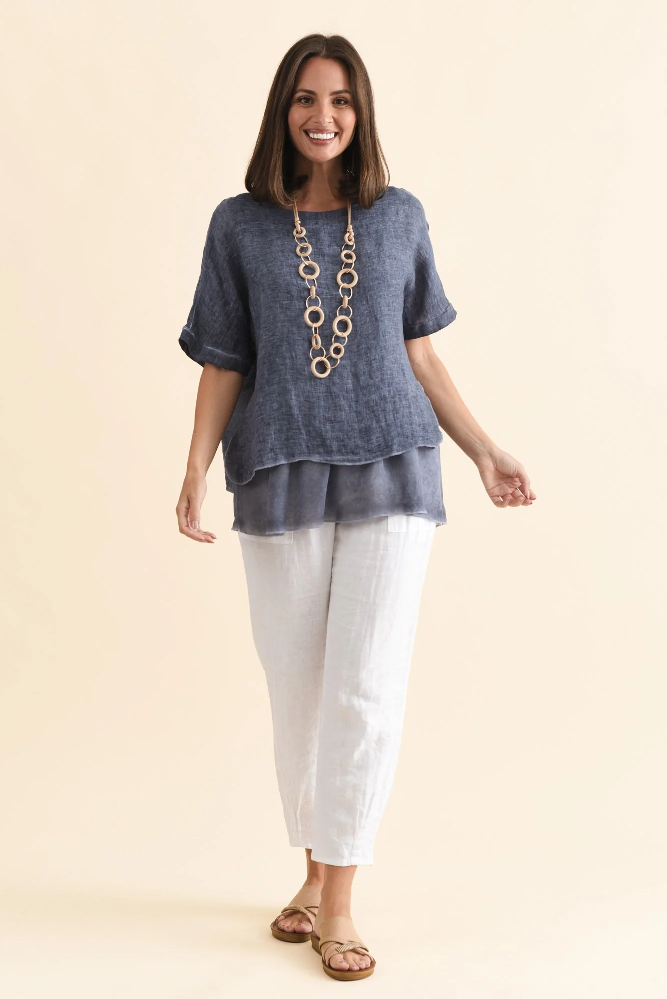 Tatum White Linen Pants - Image 3