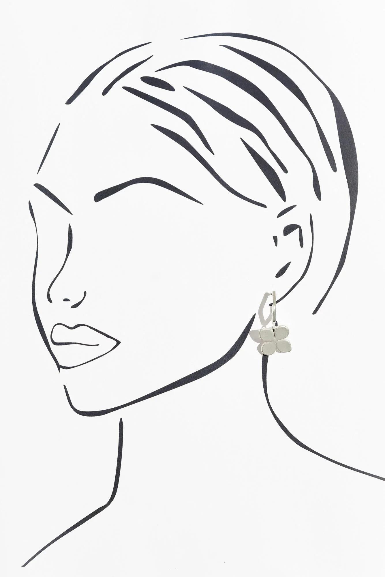 Taylee Silver Clover Hoop Earrings - Image 2