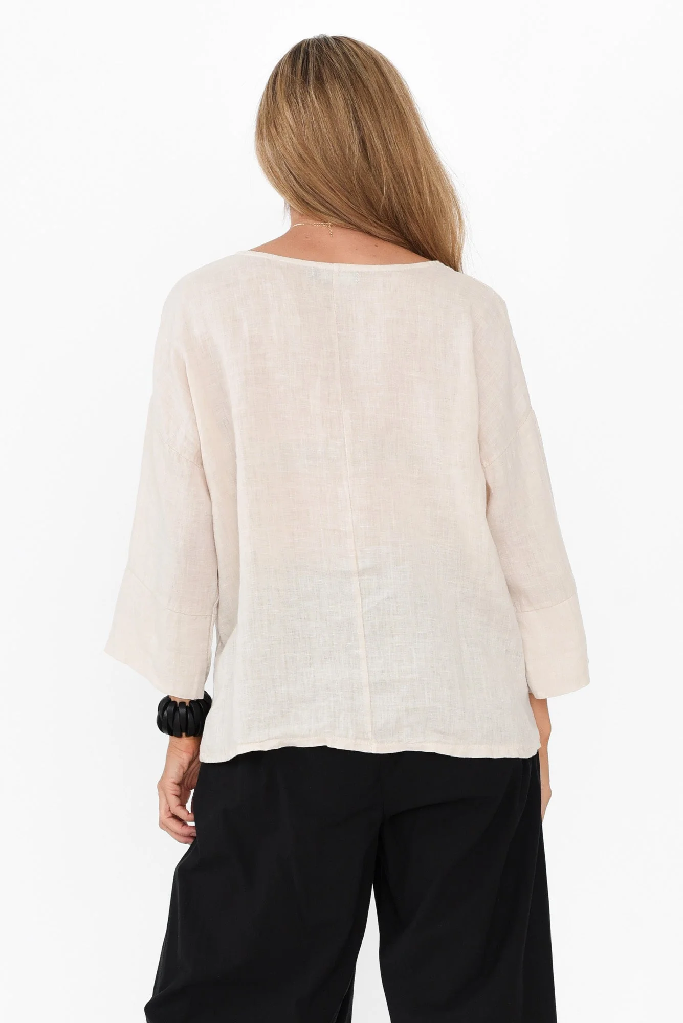Tayte Natural Linen Button Top - Image 4