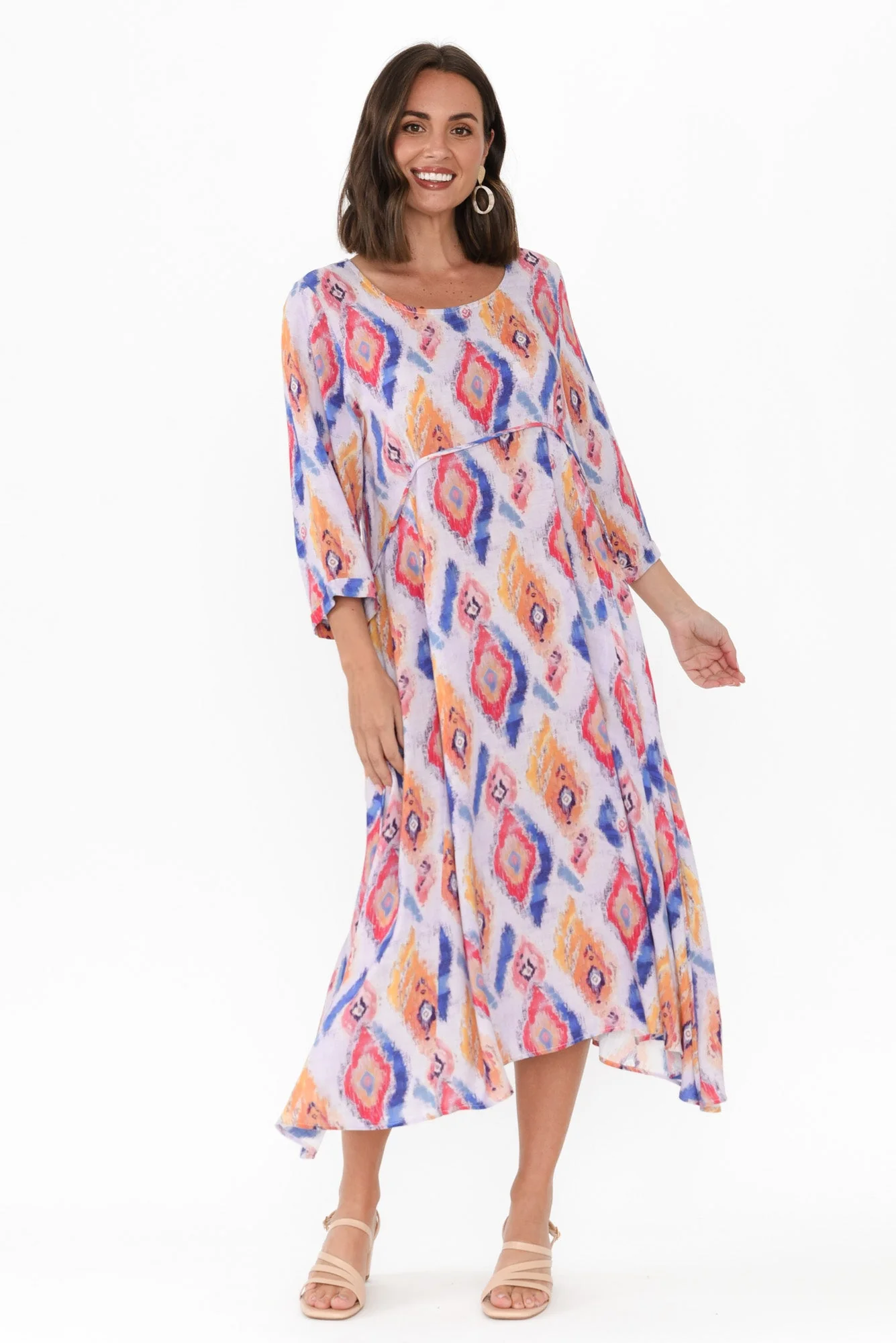 Teddy Blue Geo Sleeved Dress - Image 2