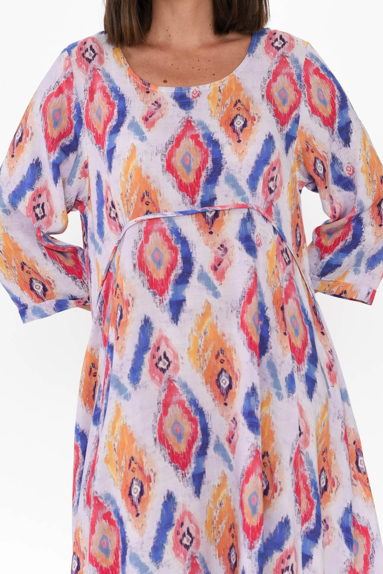 Teddy Blue Geo Sleeved Dress - Image 5