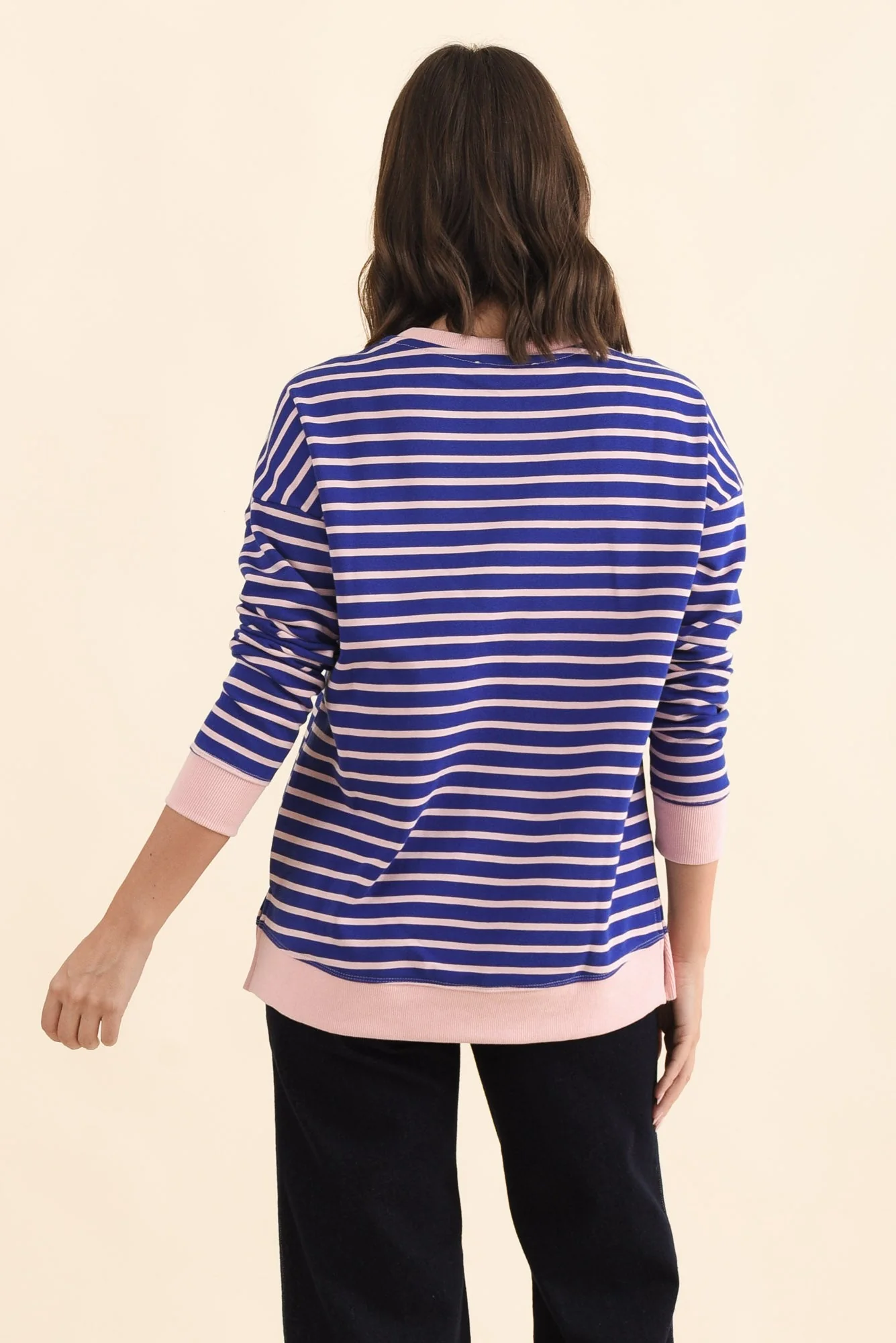 Tide Blue Stripe Cotton Blend Sweatshirt - Image 4