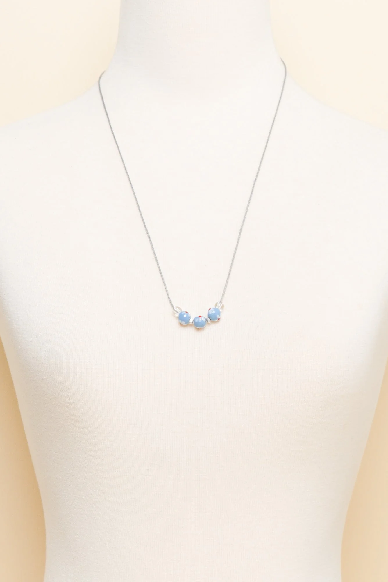 Tilda Blue Flower Beaded Necklace - Image 2