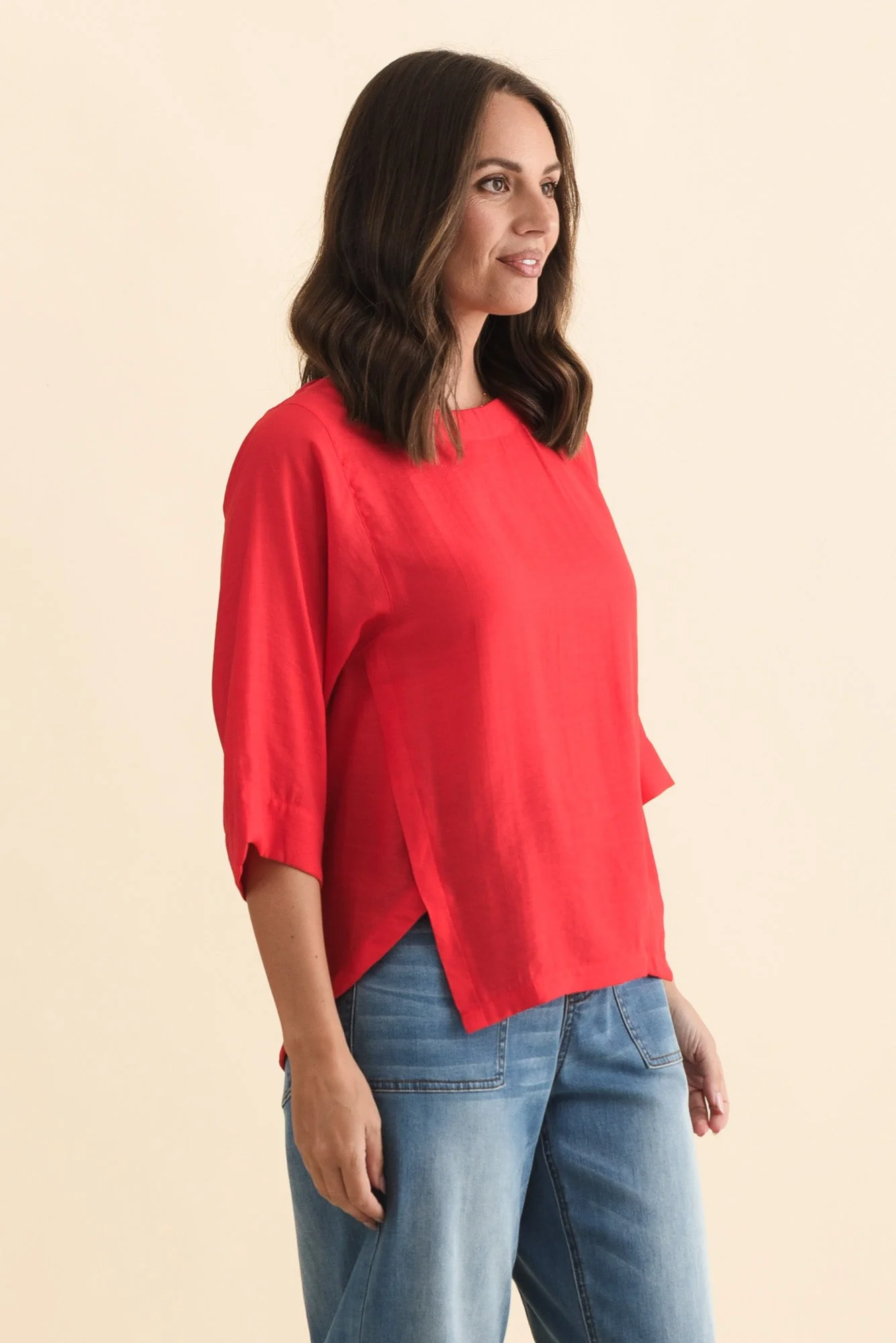 Tommy Red Side Split Top - Image 3